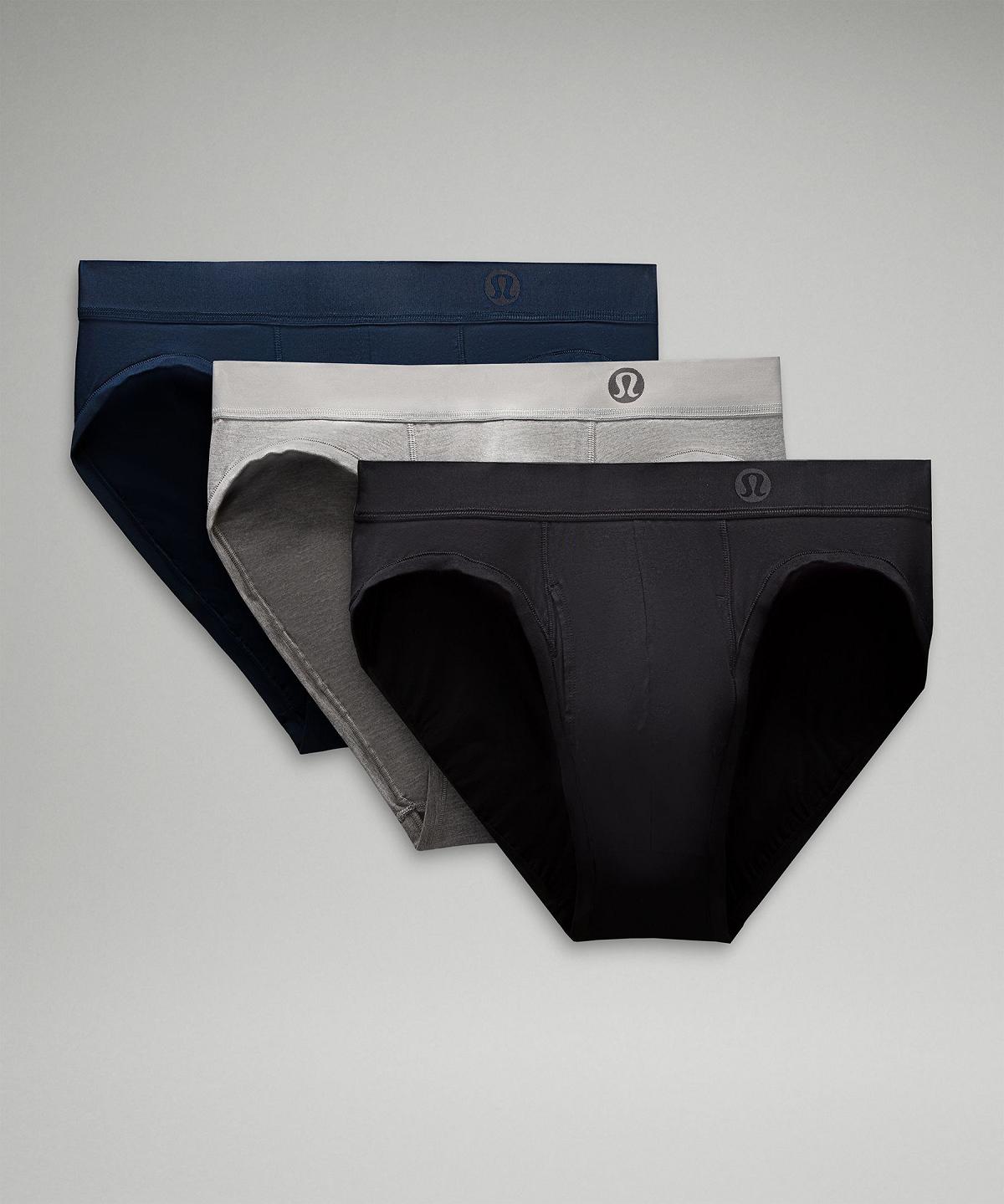 Black / Grey / Navy Men Lululemon Always In Motion Brief with Fly Underwear | AU_LuLu86225