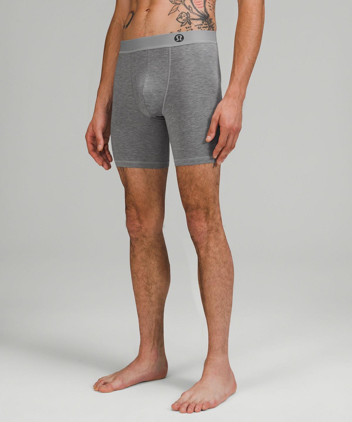 Black / Grey / Navy Men Lululemon Always In Motion Long Boxer 7" 3 Pack Underwear | AU_LuLu75024