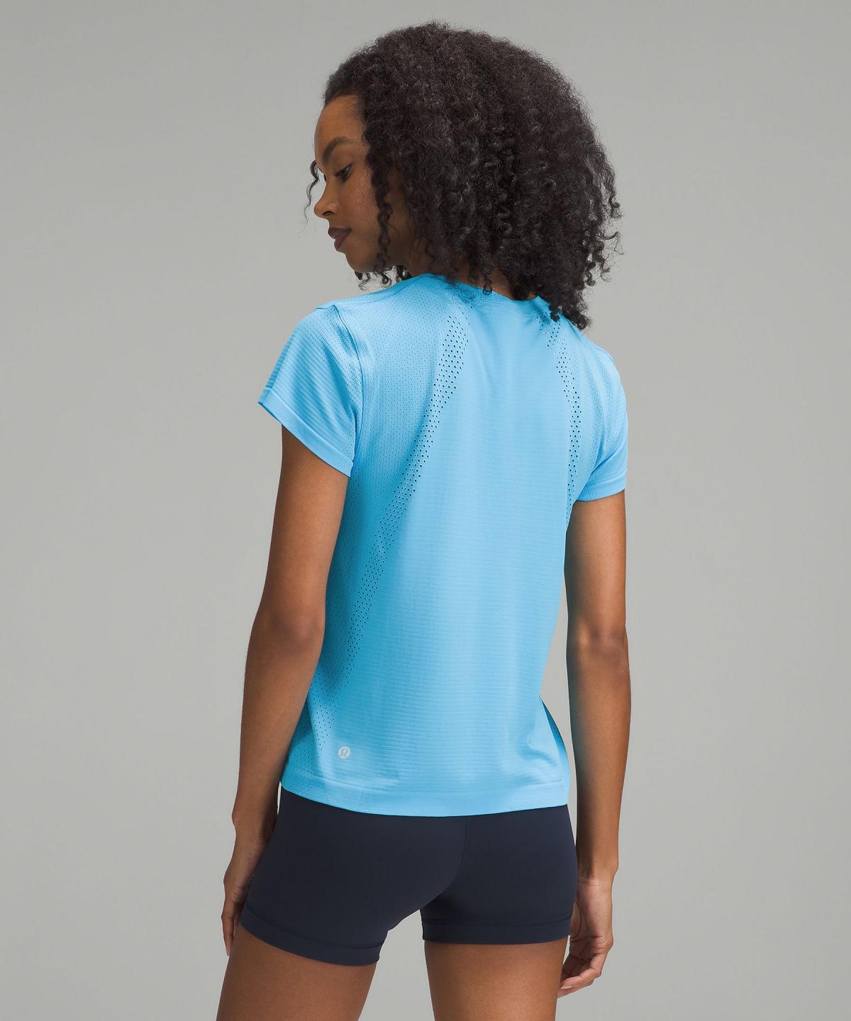 Blue Light Women Lululemon Train to Be Short-Sleeve T Shirts | AU_LuLu84905