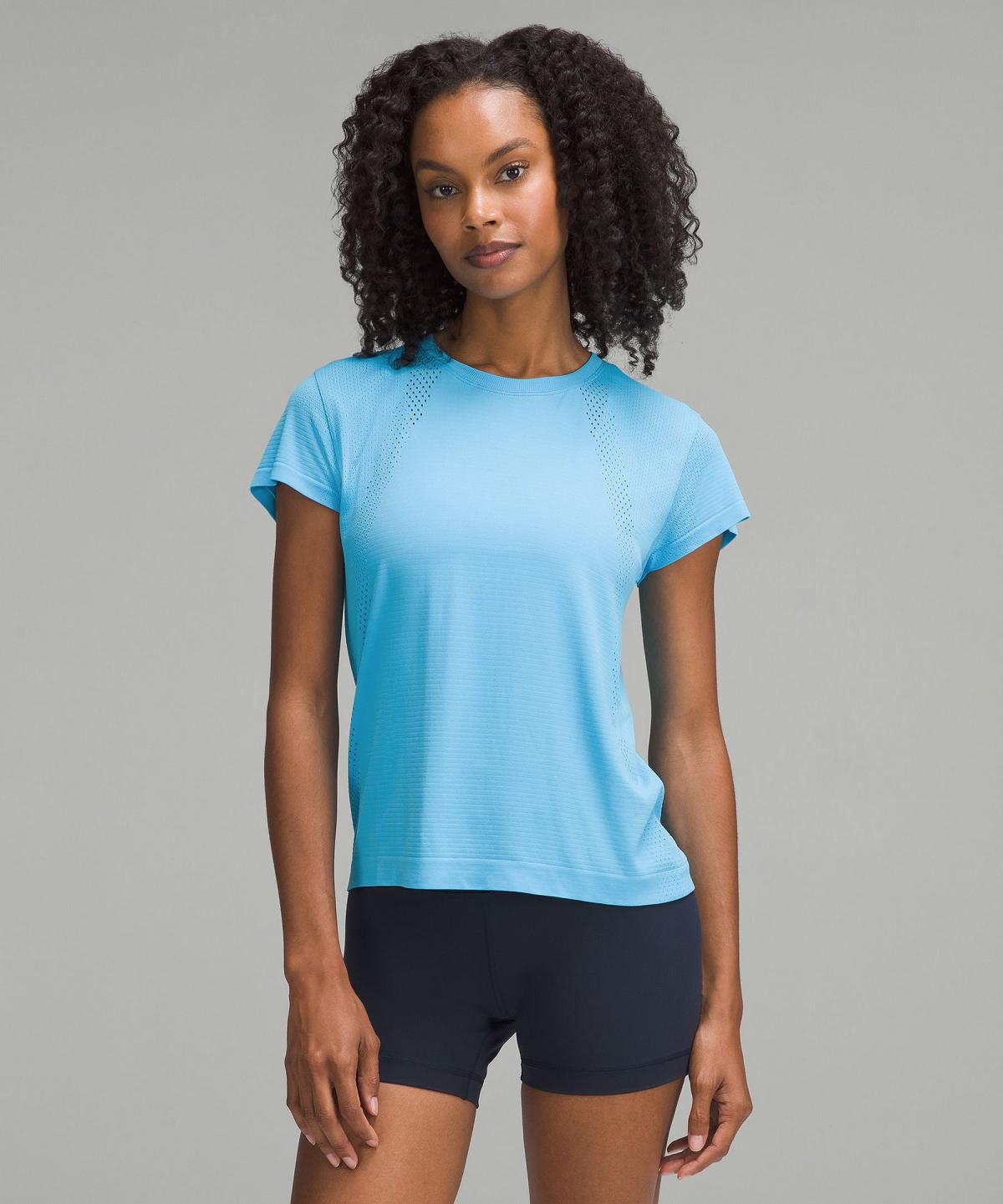 Blue Light Women Lululemon Train to Be Short-Sleeve T Shirts | AU_LuLu84905