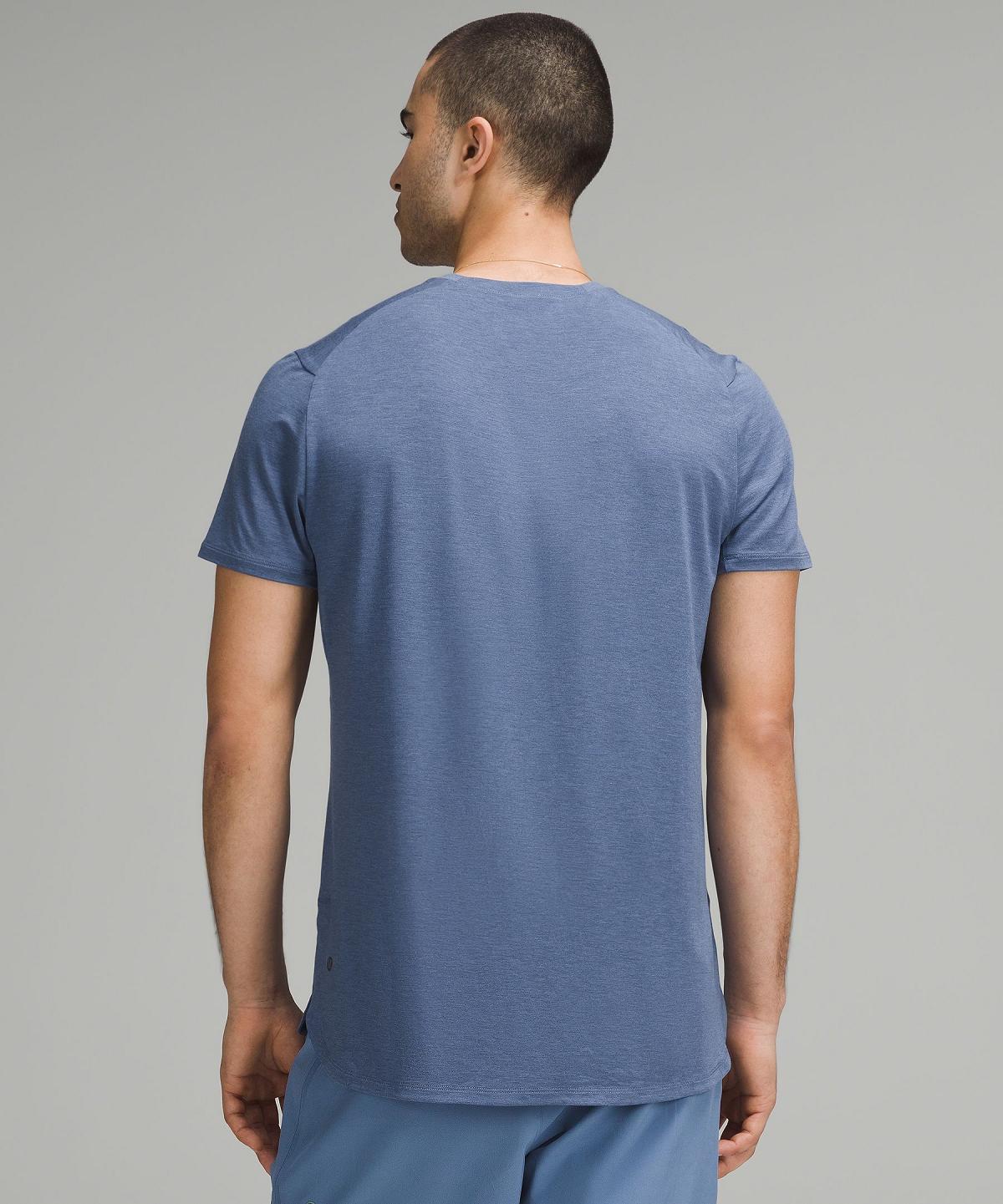 Blue Men Lululemon Balancer Short-Sleeve Shirts | AU_LuLu80864