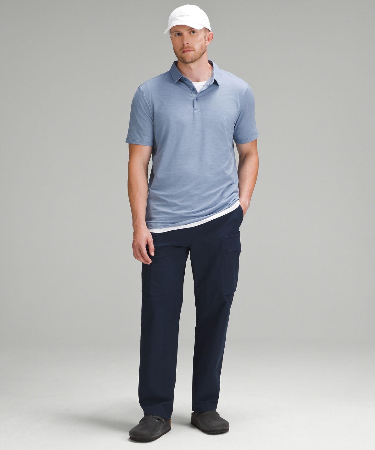 Blue Men Lululemon Evolution Short-Sleeve Polo Shirts | AU_LuLu16243