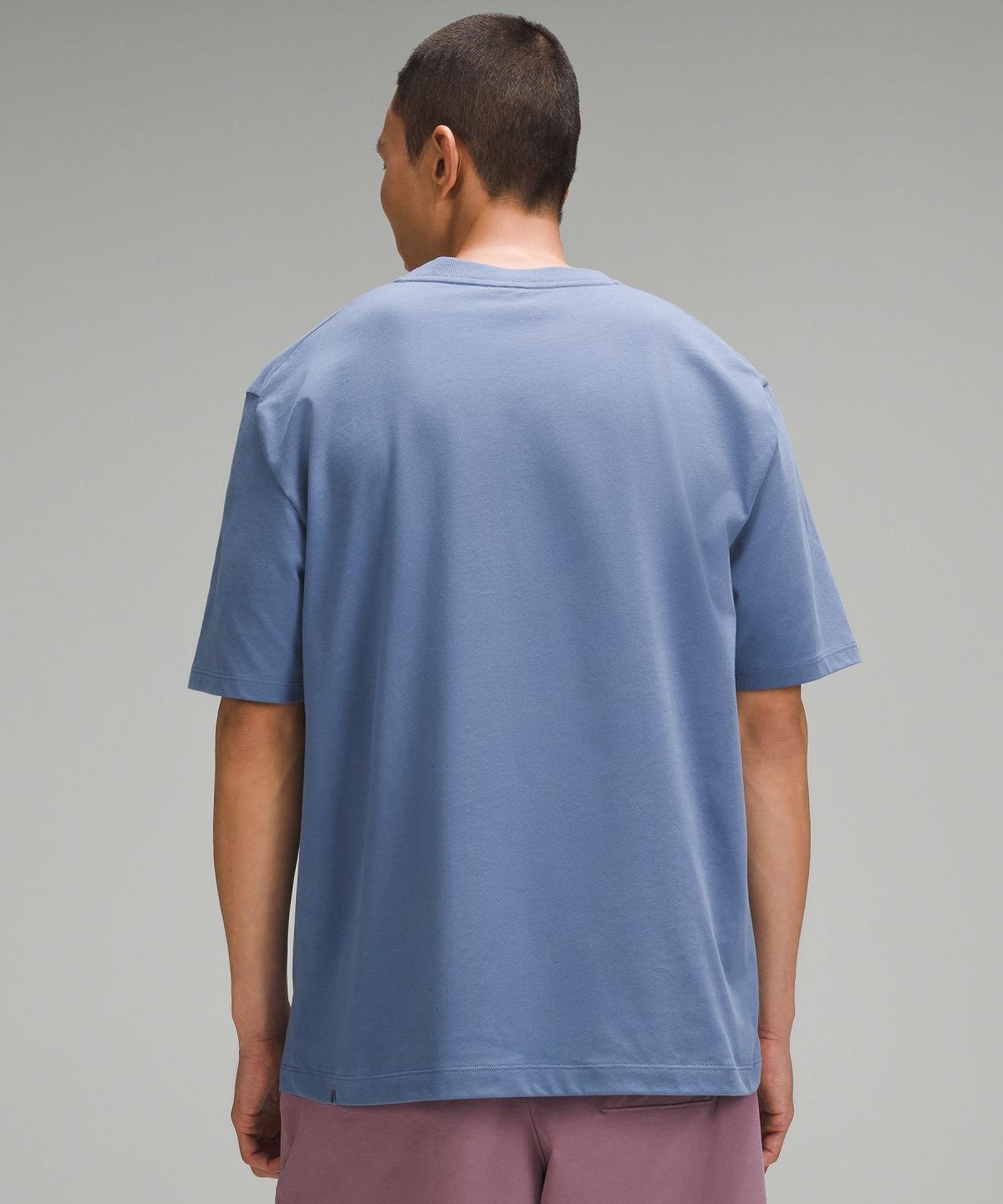 Blue Men Lululemon Heavyweight Cotton Jersey T-Shirt Shirts | AU_LuLu11175