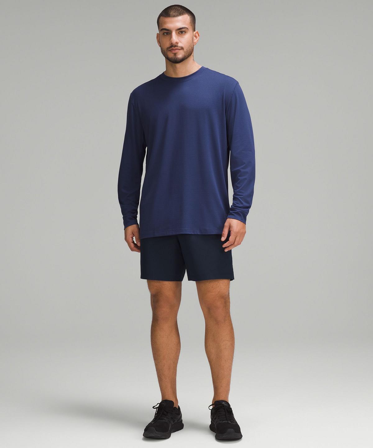 Blue Men Lululemon License to Train Relaxed-Fit Long Sleeve Shirts | AU_LuLu33522