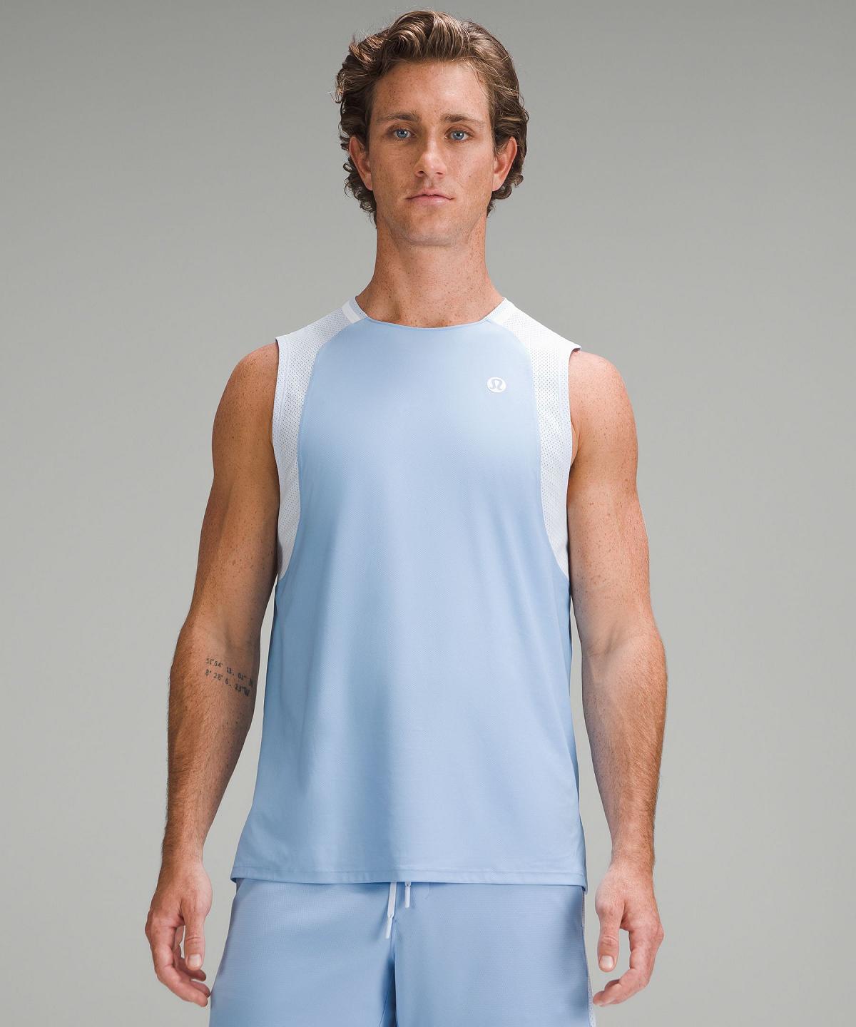 Blue Men Lululemon Tennis Sleeveless Shirts | AU_LuLu47010