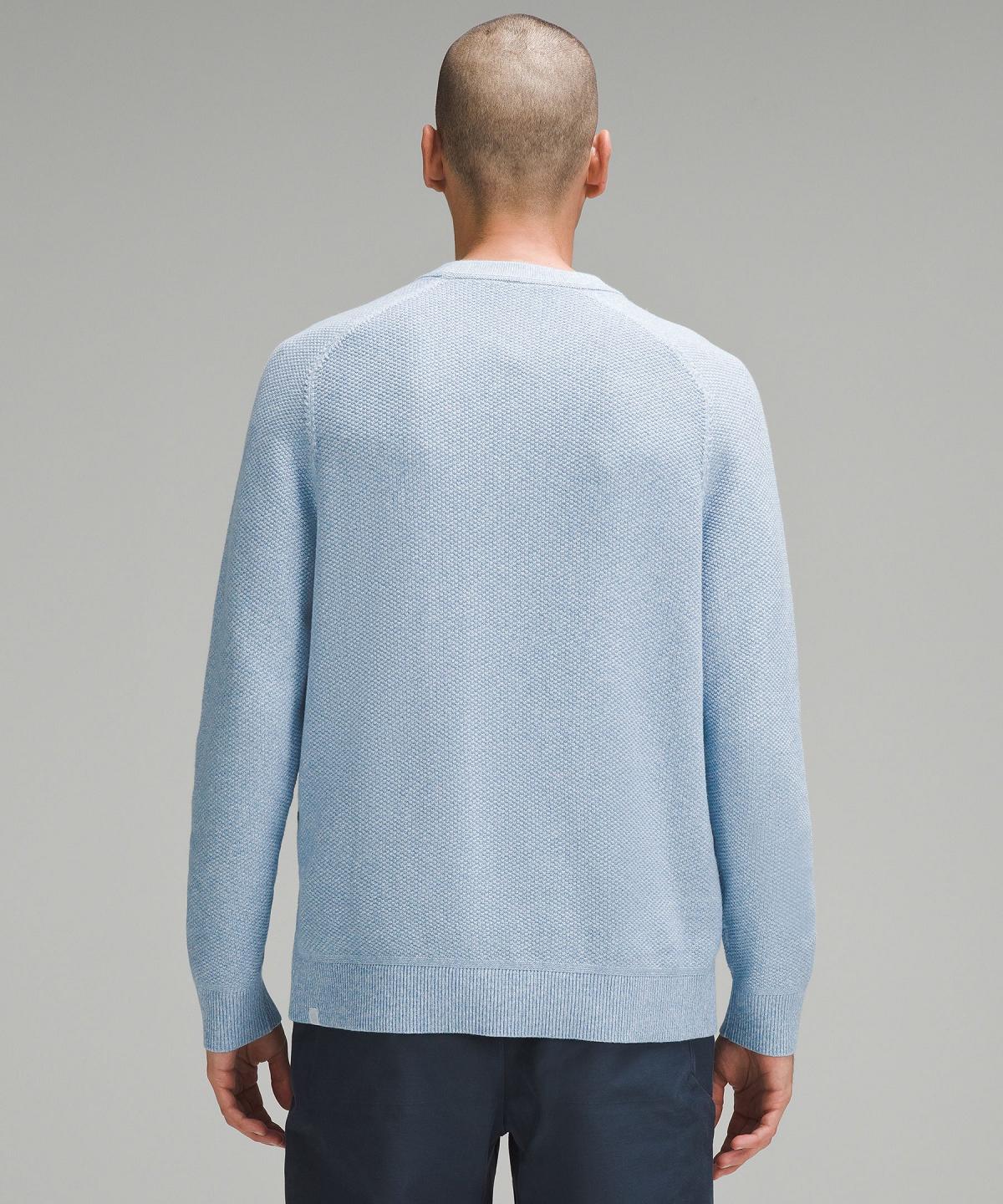 Blue Men Lululemon Textured Knit Crewneck Sweaters | AU_LuLu91474