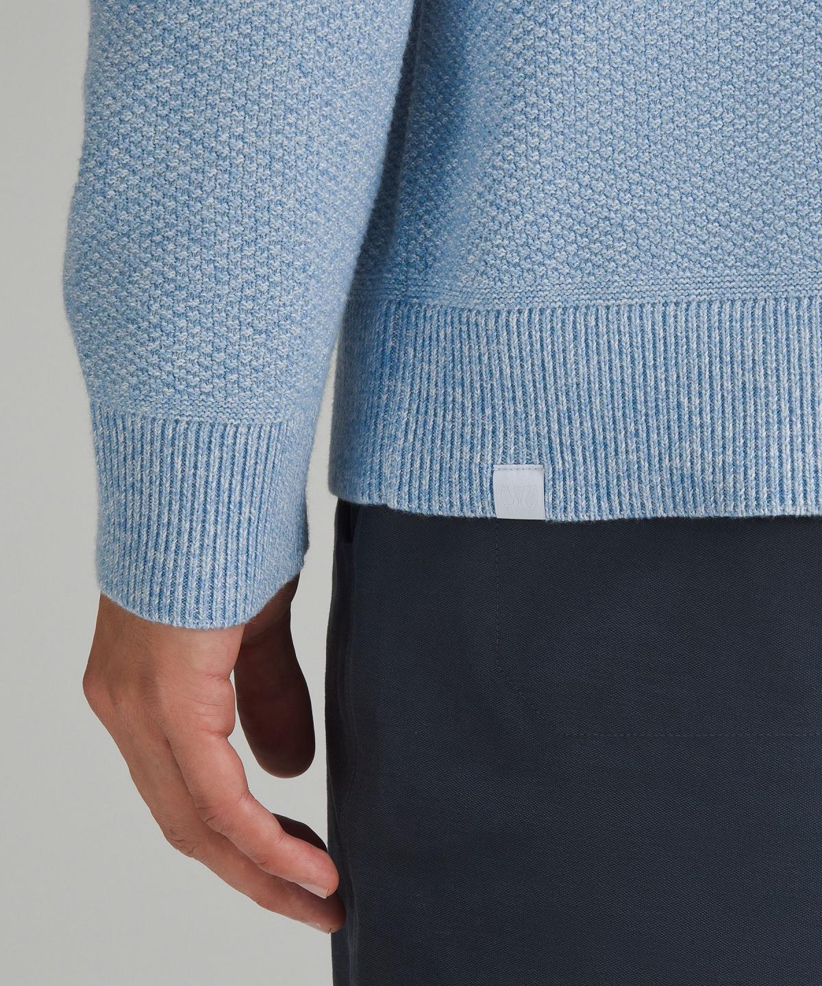 Blue Men Lululemon Textured Knit Crewneck Sweaters | AU_LuLu91474