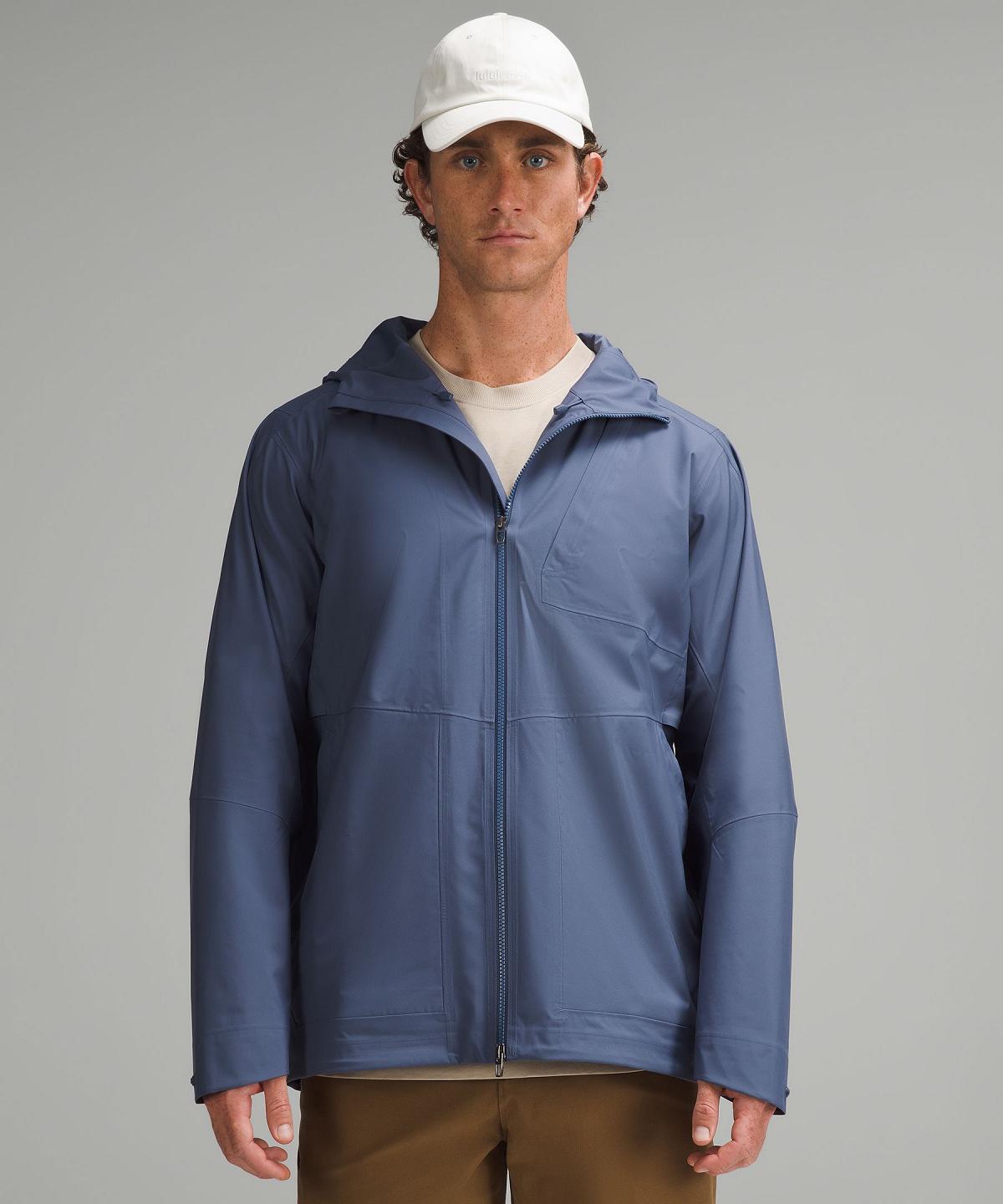 Blue Men Lululemon Waterproof Full-Zip Rain Coats & Jackets | AU_LuLu80787