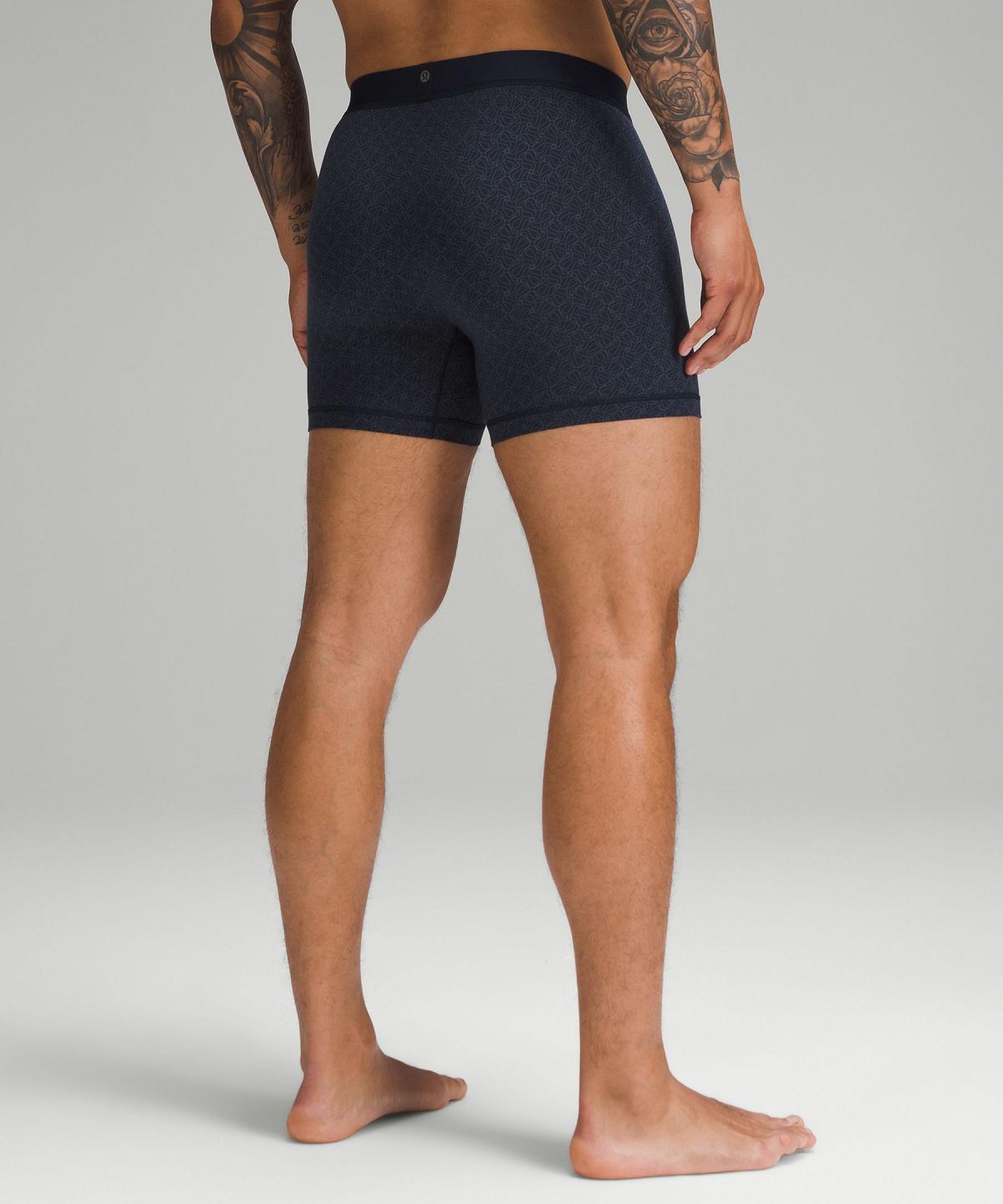 Blue Navy Men Lululemon Always In Motion Boxer 5" Underwear | AU_LuLu90690