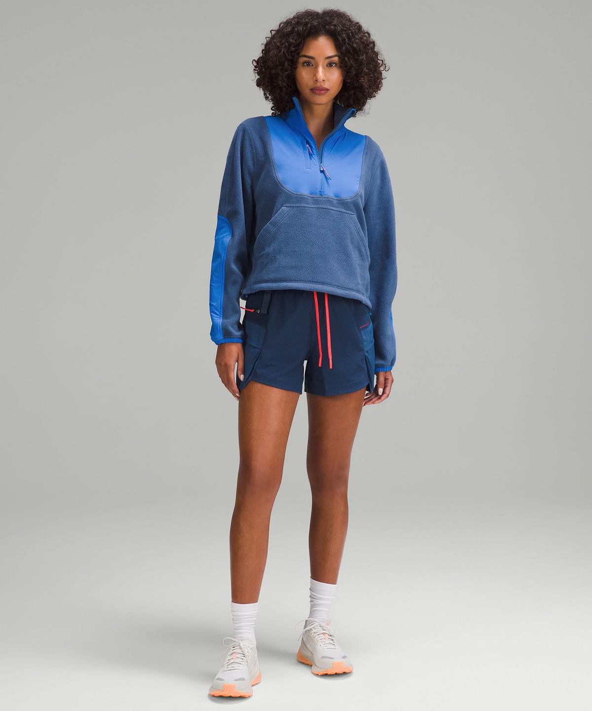 Blue Women Lululemon Fleece + Ripstop Hiking Pullover Hoodies & Sweatshirts | AU_LuLu44655