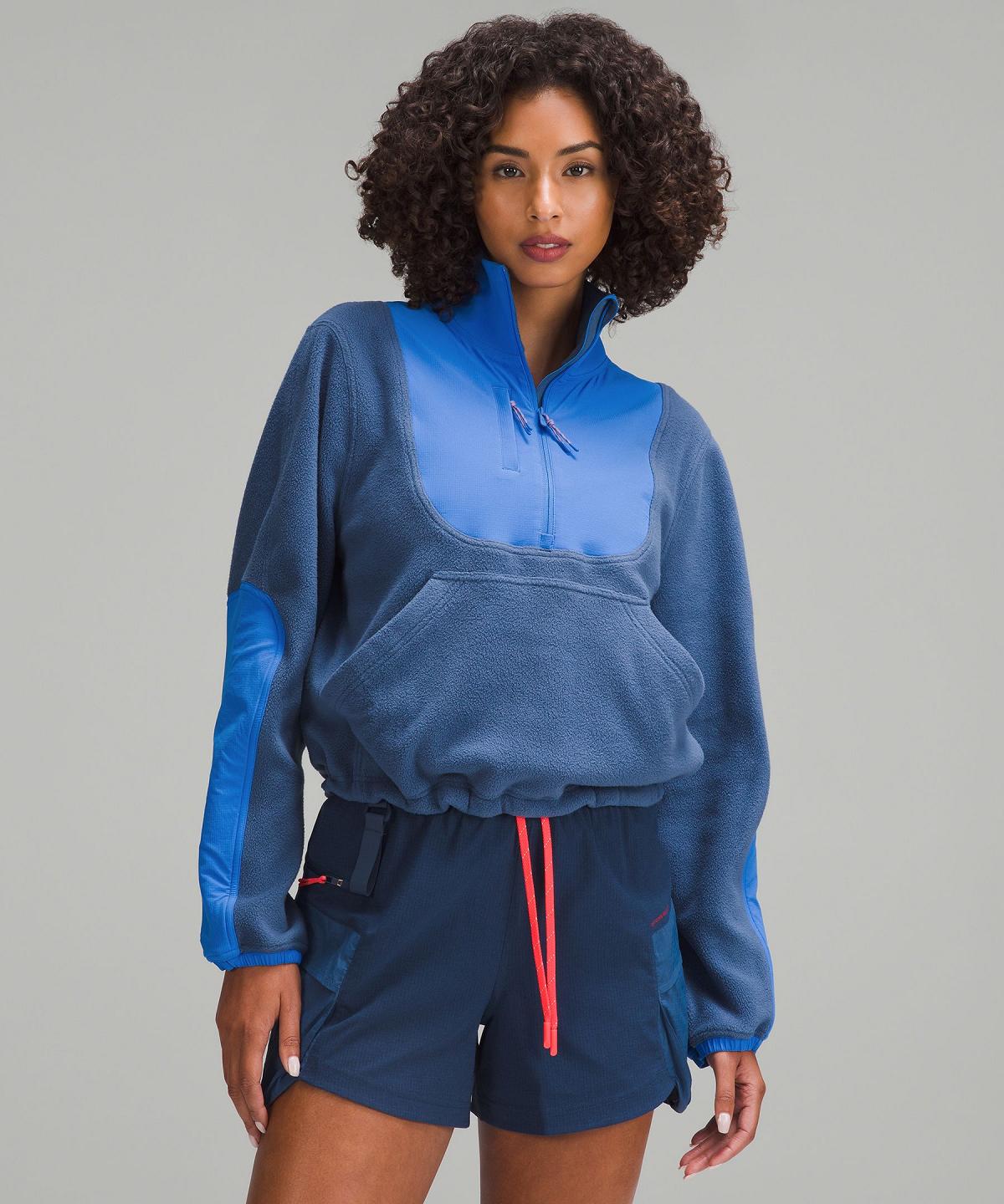 Blue Women Lululemon Fleece + Ripstop Hiking Pullover Hoodies & Sweatshirts | AU_LuLu44655