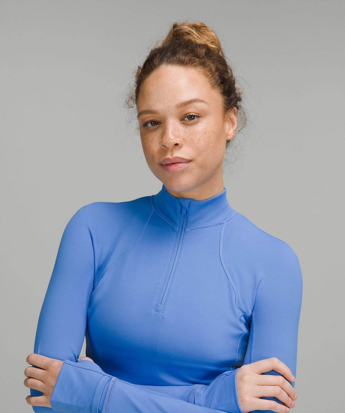 Blue Women Lululemon It's Rulu Cropped Half Zip Hoodies & Sweatshirts | AU_LuLu68271