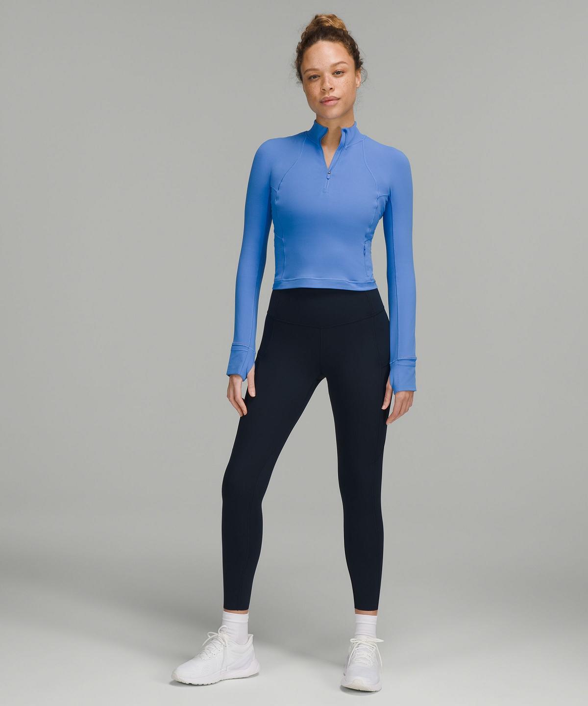 Blue Women Lululemon It's Rulu Cropped Half Zip Long Sleeve Shirts | AU_LuLu26009