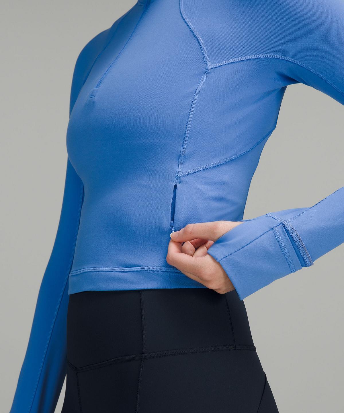 Blue Women Lululemon It's Rulu Cropped Half Zip Long Sleeve Shirts | AU_LuLu26009