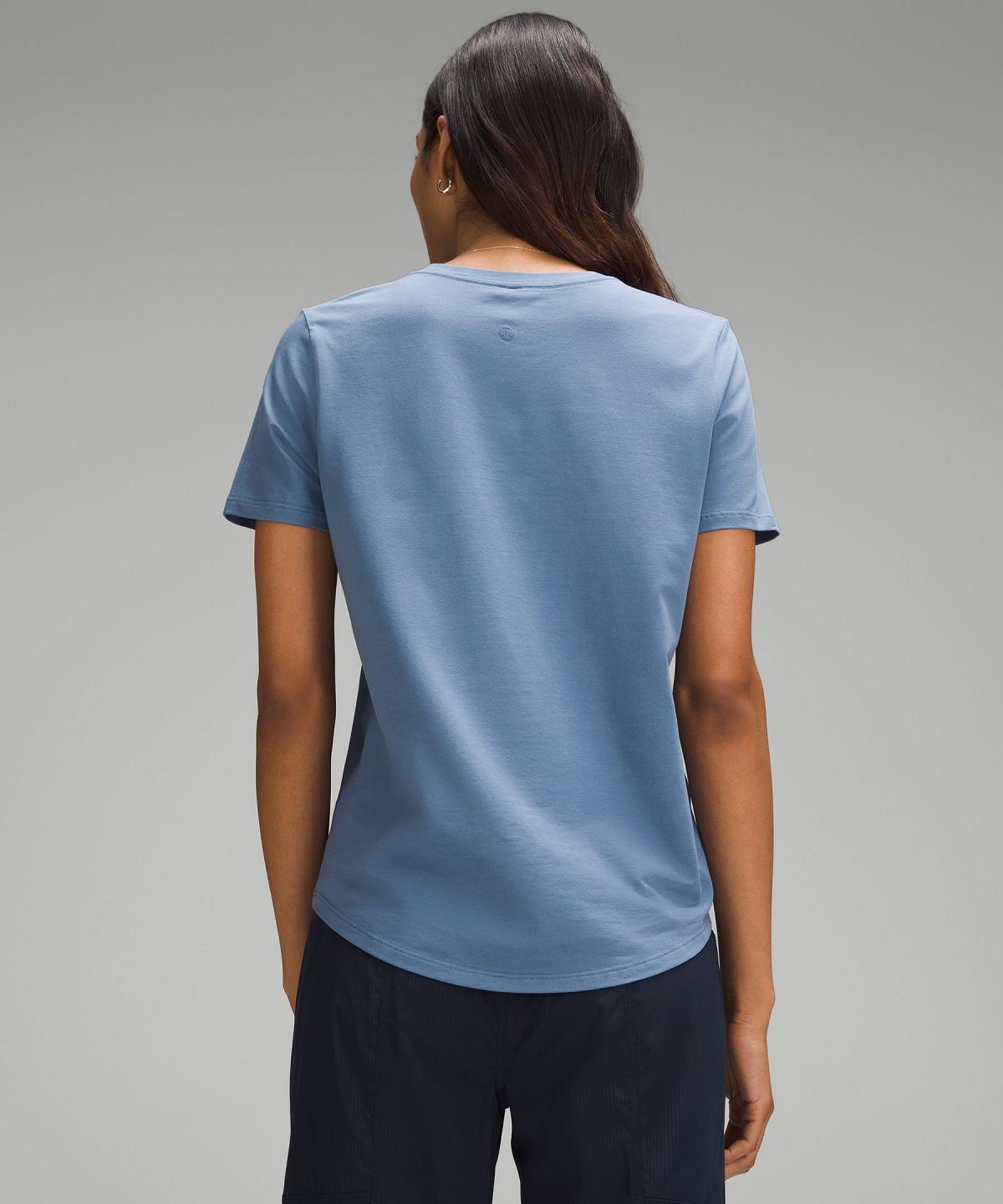 Blue Women Lululemon Love Curved-Hem Crewneck T-Shirt Shirts | AU_LuLu23759