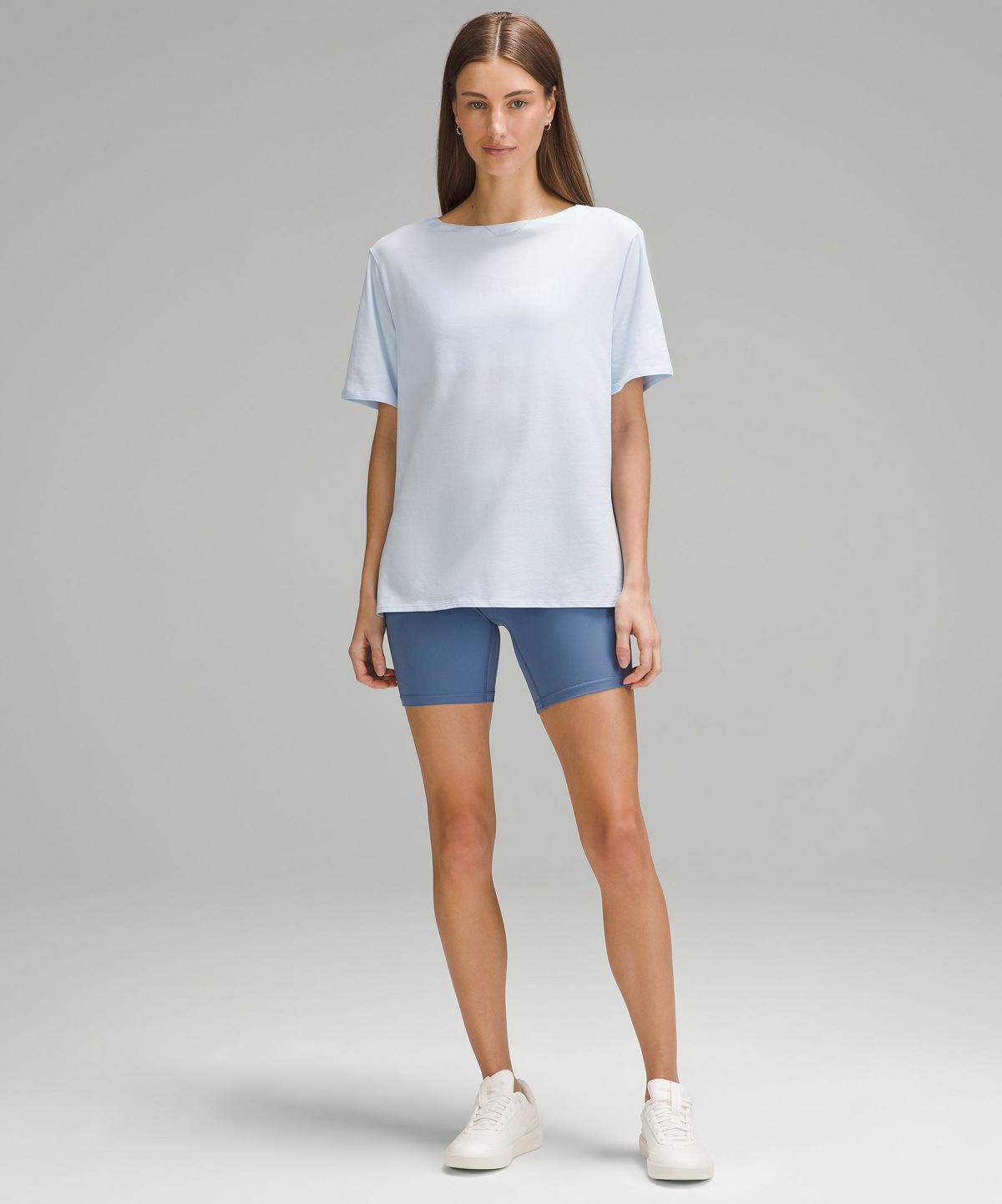 Blue Women Lululemon Relaxed-Fit Boatneck T-Shirt Shirts | AU_LuLu68383