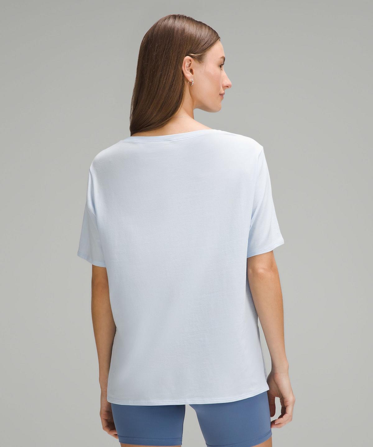 Blue Women Lululemon Relaxed-Fit Boatneck T-Shirt Shirts | AU_LuLu68383