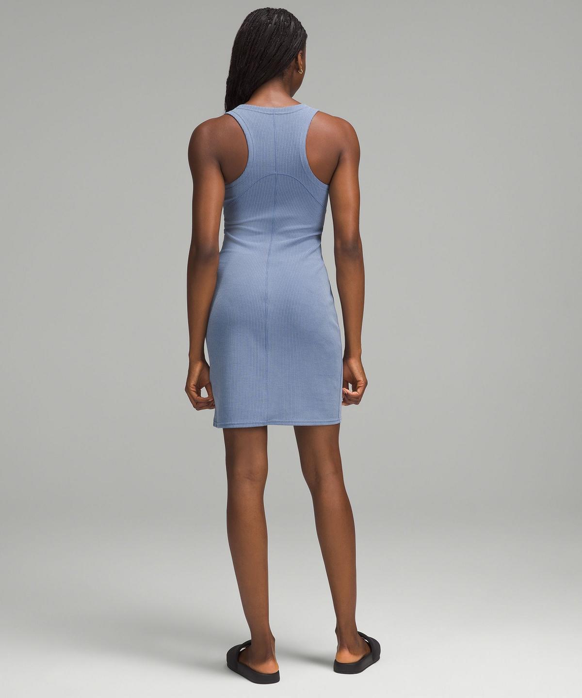 Blue Women Lululemon Ribbed Softstreme Slim-Fit Tank Dress | AU_LuLu73249