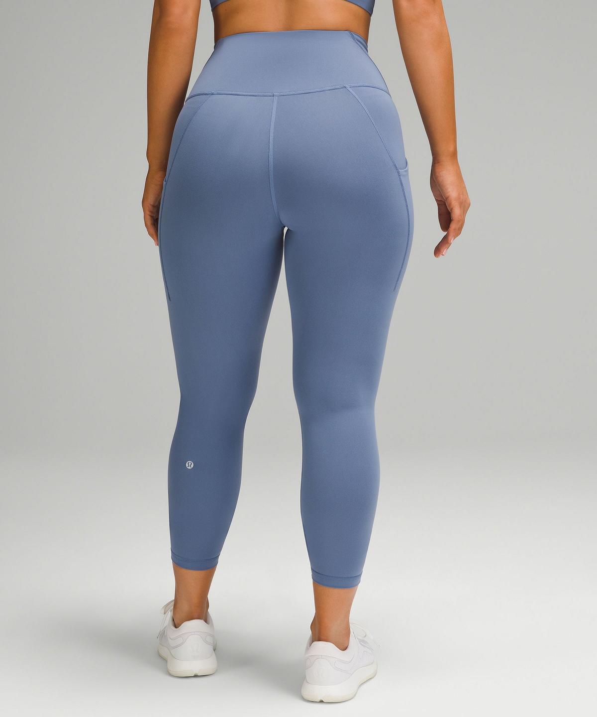 Blue Women Lululemon Wunder Train Contour Fit High-Rise Tight with Pockets 25" Pants | AU_LuLu62058