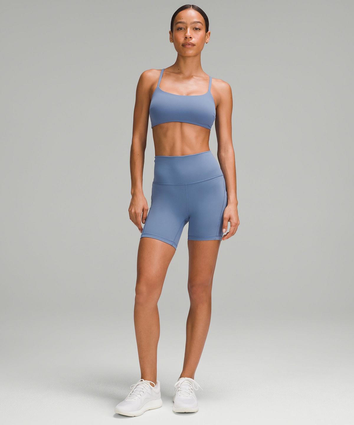 Blue Women Lululemon Wunder Train Strappy Racer Sports Bra | AU_LuLu76538