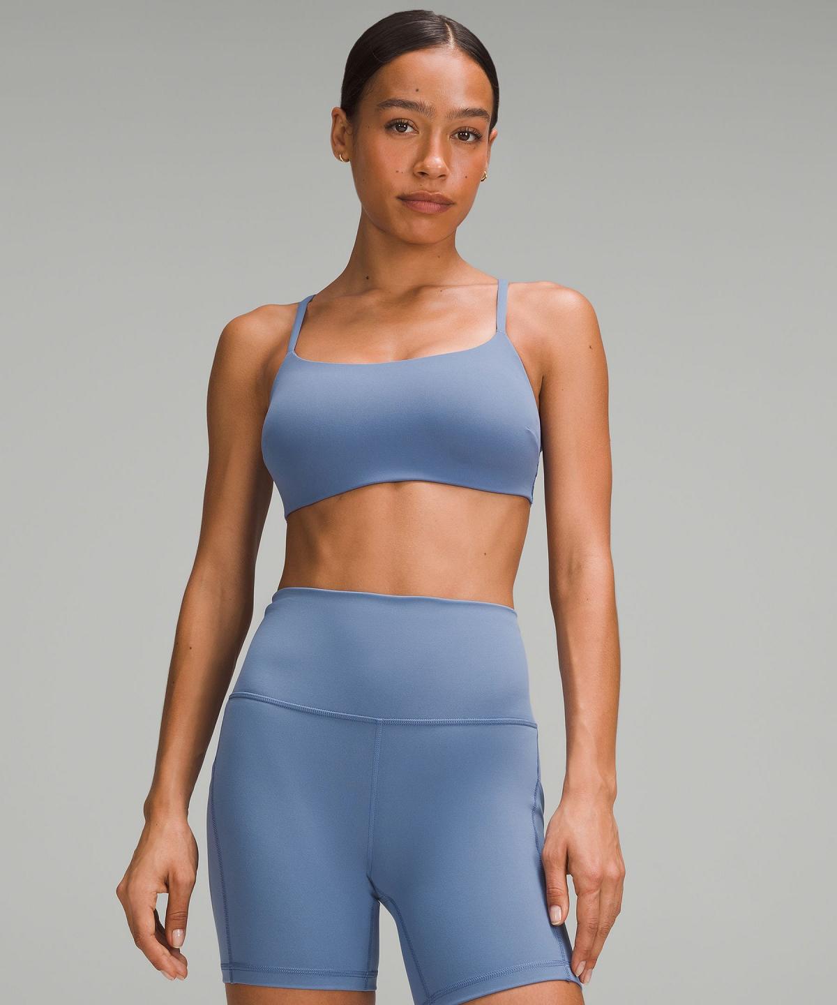 Blue Women Lululemon Wunder Train Strappy Racer Sports Bra | AU_LuLu76538