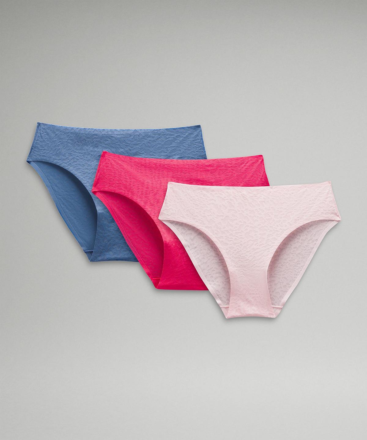 Blue / Pink Women Lululemon InvisiWear Mid-Rise BikiniPerformance Lace Underwear | AU_LuLu30874