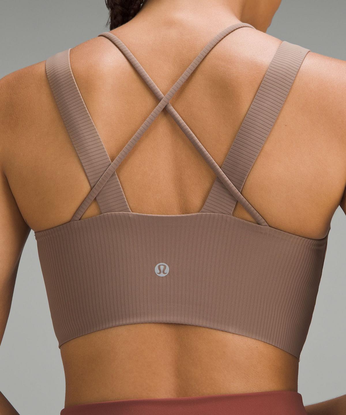 Brown Women Lululemon Like a Cloud Ribbed Longline Sports Bra | AU_LuLu78796