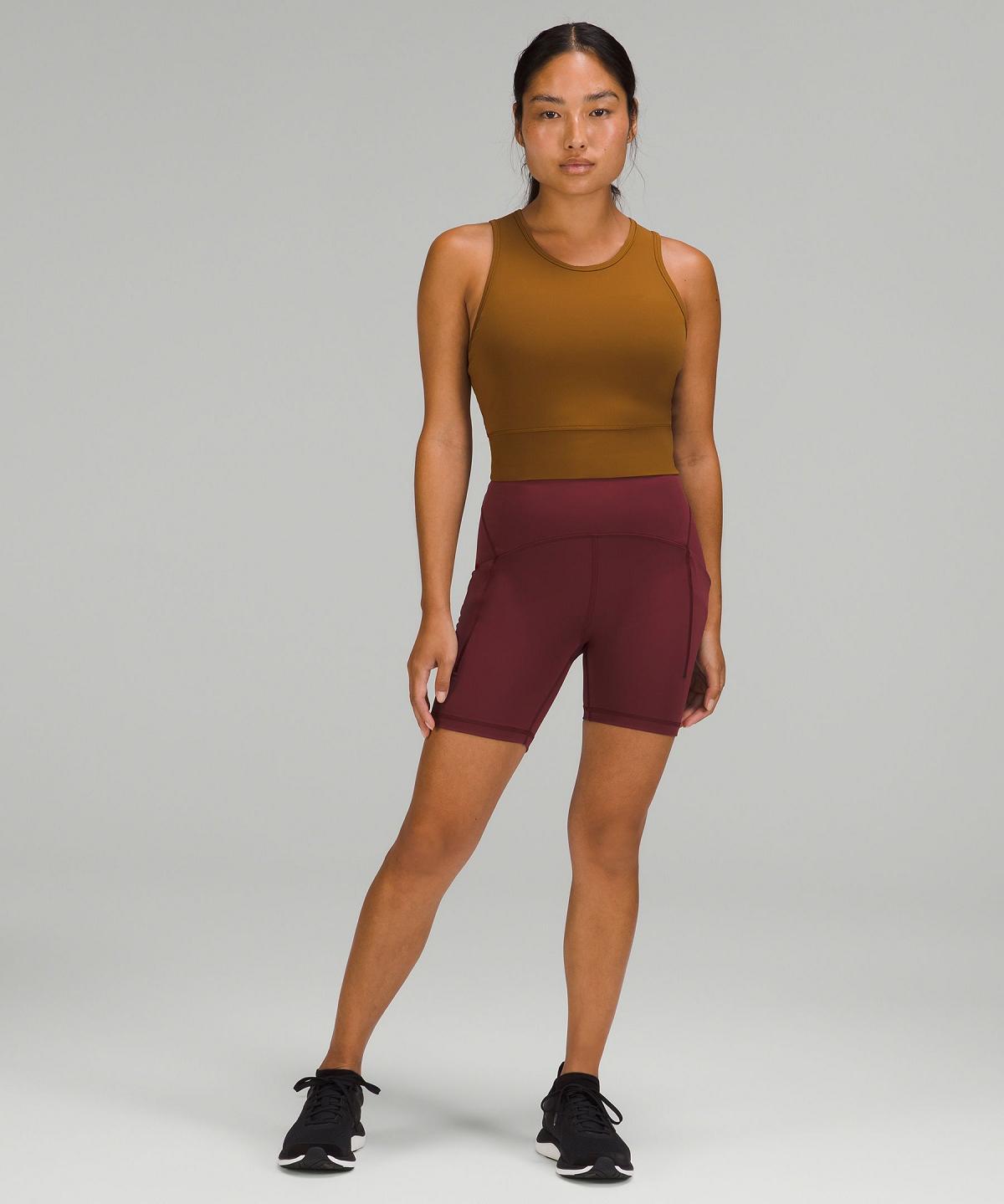 Brown Women Lululemon Mesh-Back Training Cropped Tank Top | AU_LuLu81489