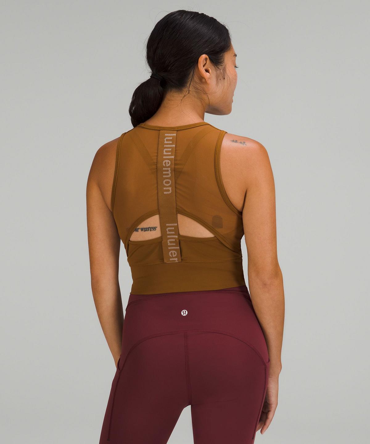 Brown Women Lululemon Mesh-Back Training Cropped Tank Top | AU_LuLu81489