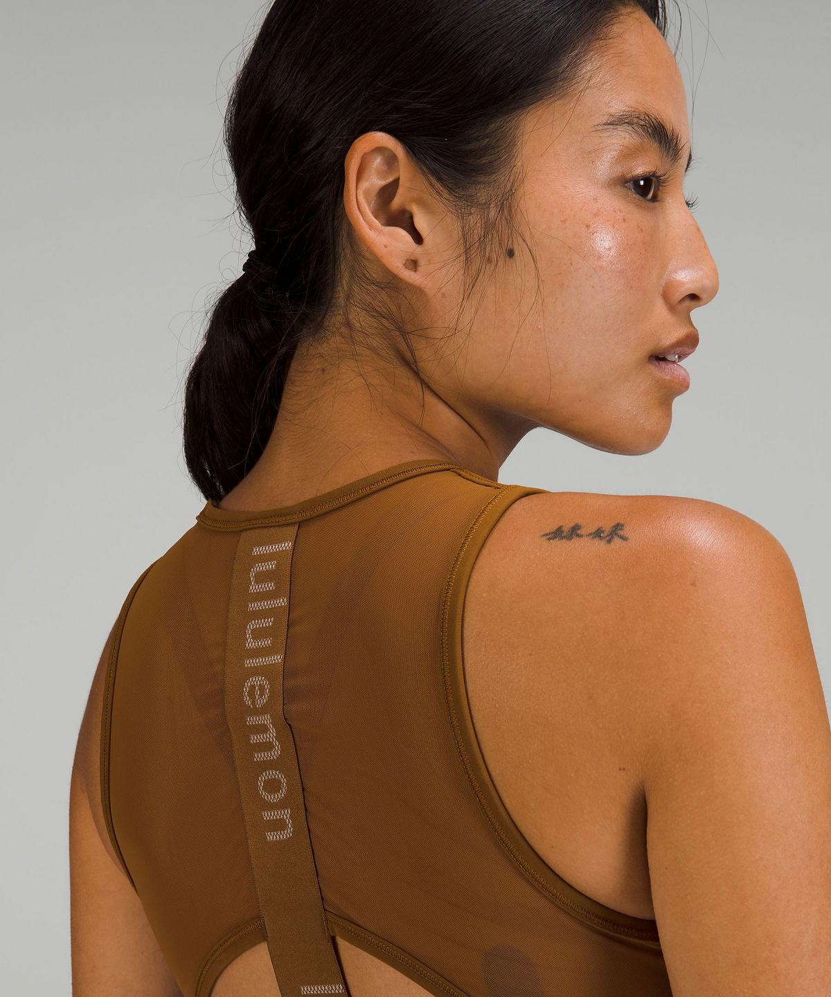 Brown Women Lululemon Mesh-Back Training Cropped Tank Top | AU_LuLu81489