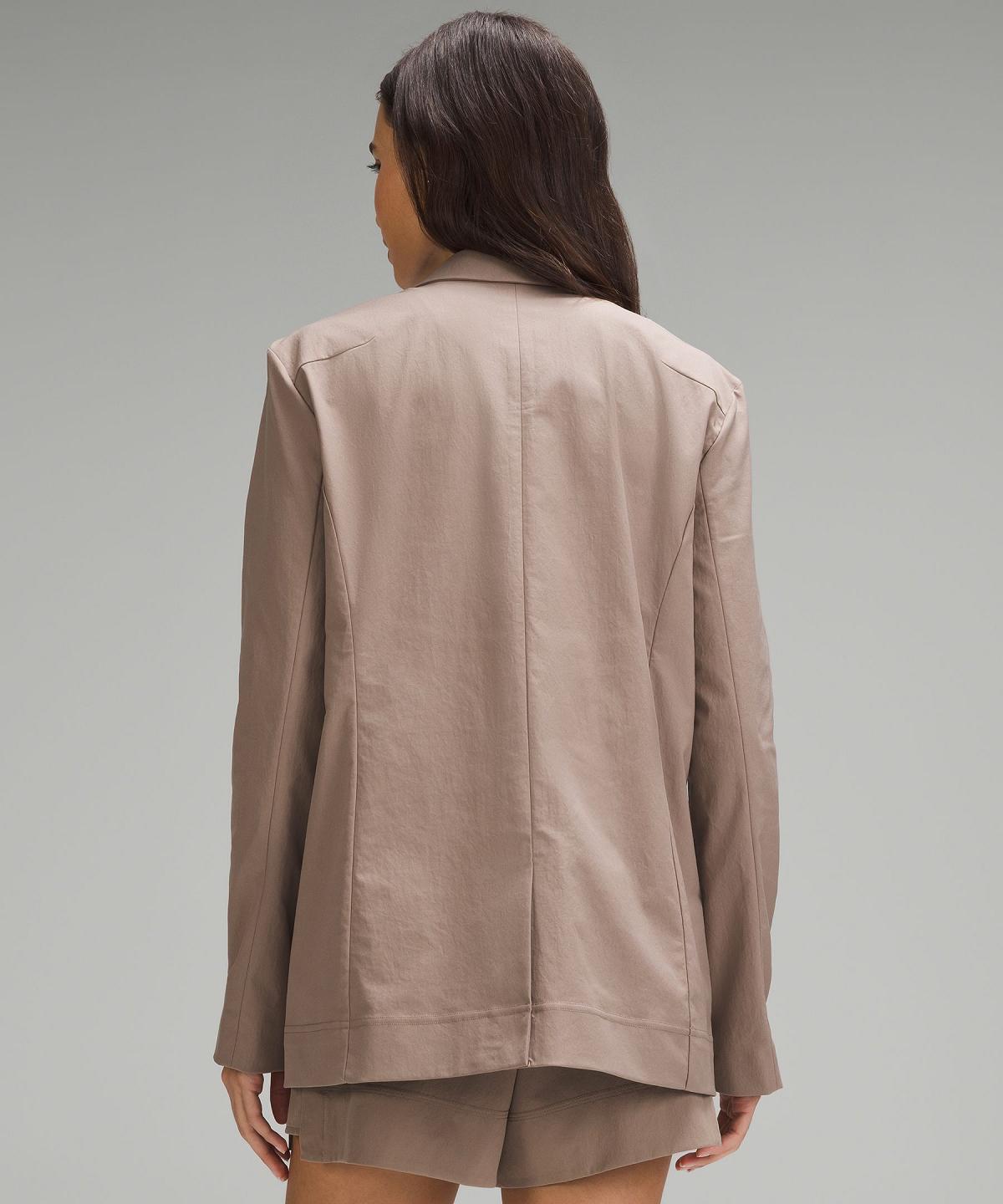 Brown Women Lululemon Relaxed-Fit Twill Blazer Coats & Jackets | AU_LuLu98016