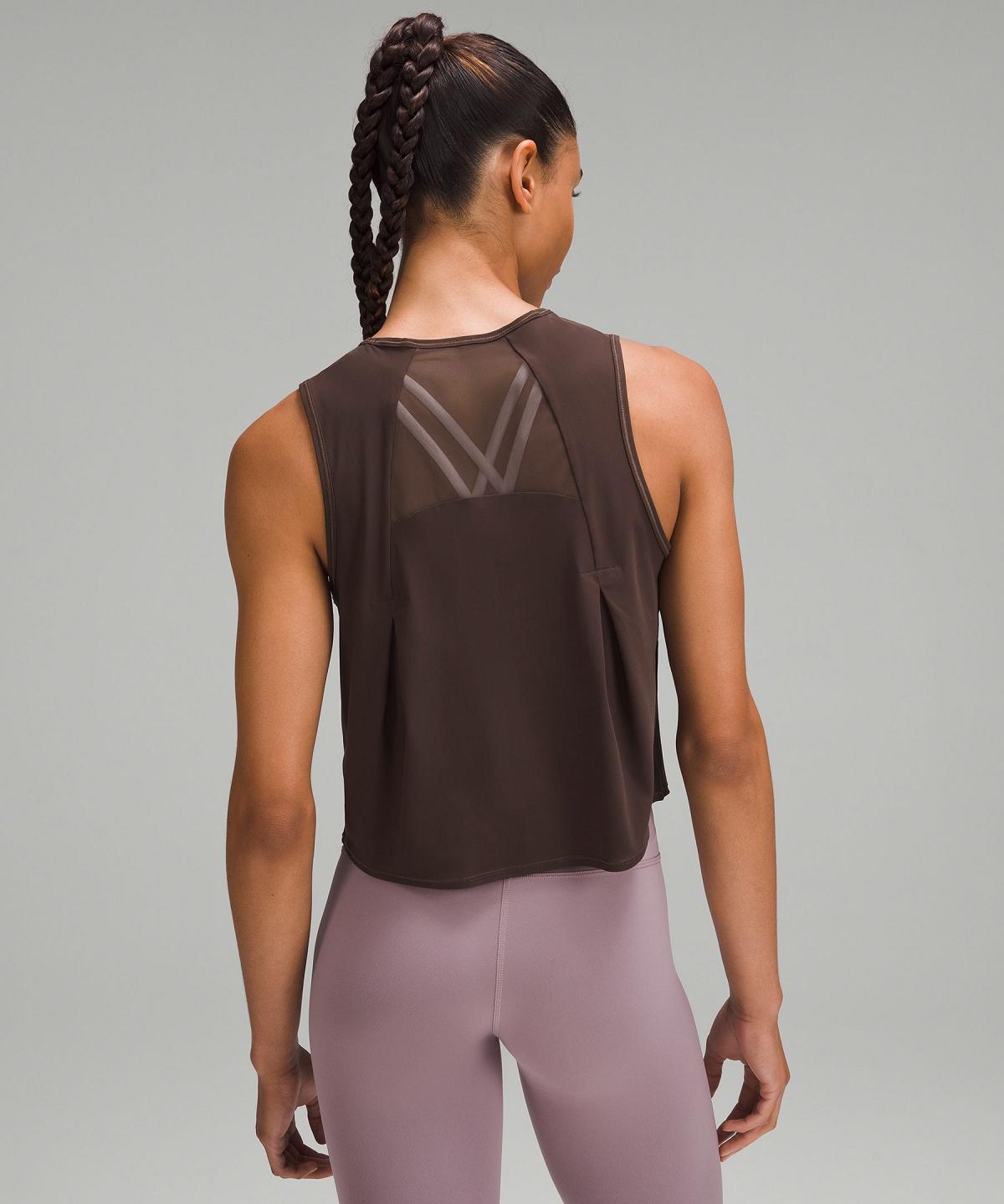 Brown Women Lululemon Sculpt Cropped Shirts | AU_LuLu23689