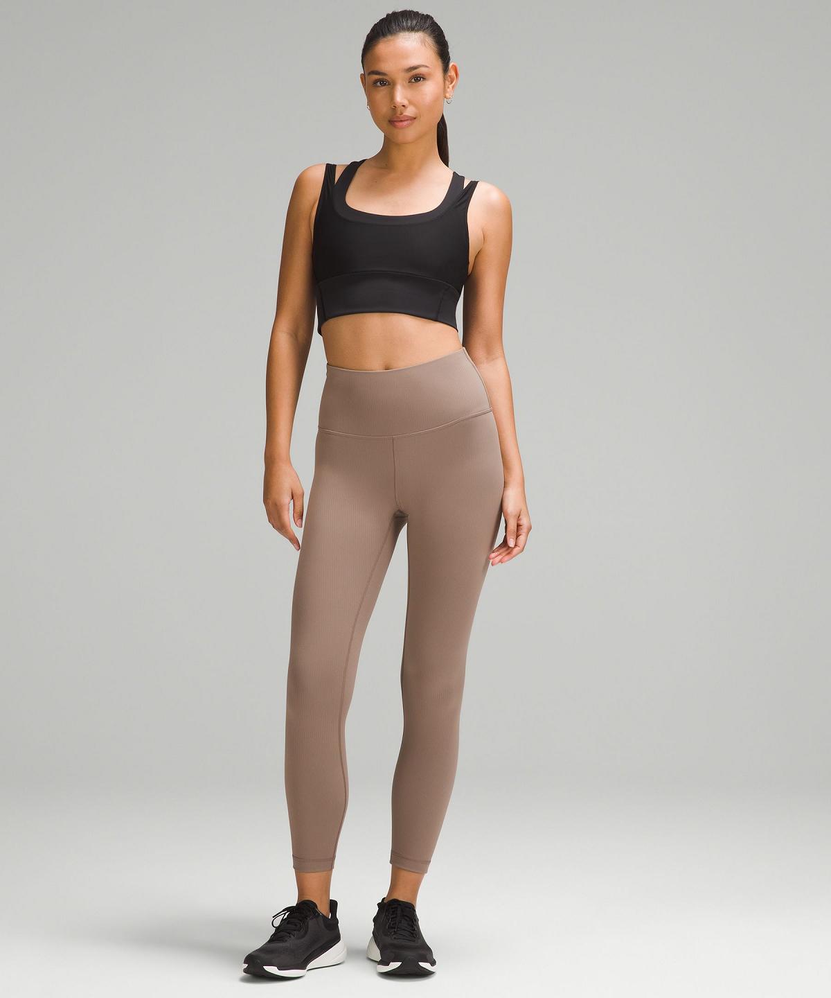 Brown Women Lululemon Wunder Train High-Rise Ribbed Tight 25" Pants | AU_LuLu76794