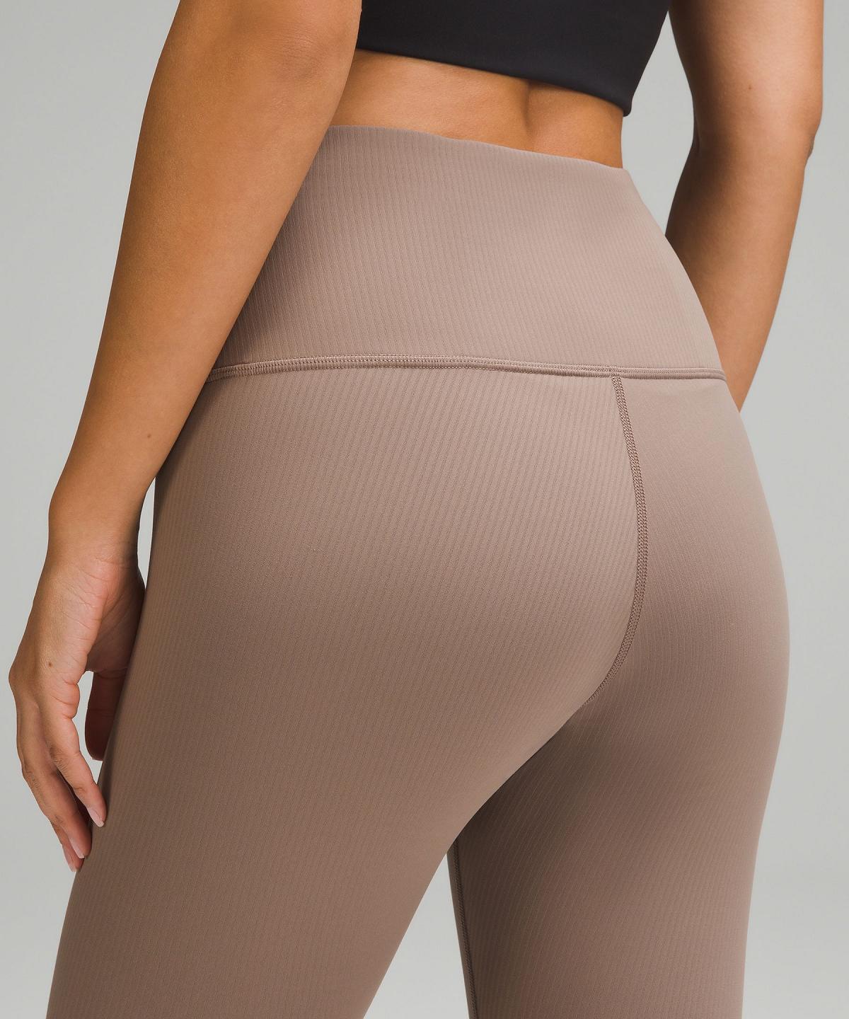 Brown Women Lululemon Wunder Train High-Rise Ribbed Tight 25" Pants | AU_LuLu76794