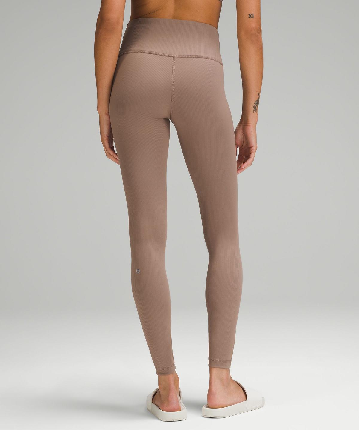 Brown Women Lululemon Wunder Train High-Rise Ribbed Tight 28" Pants | AU_LuLu47505