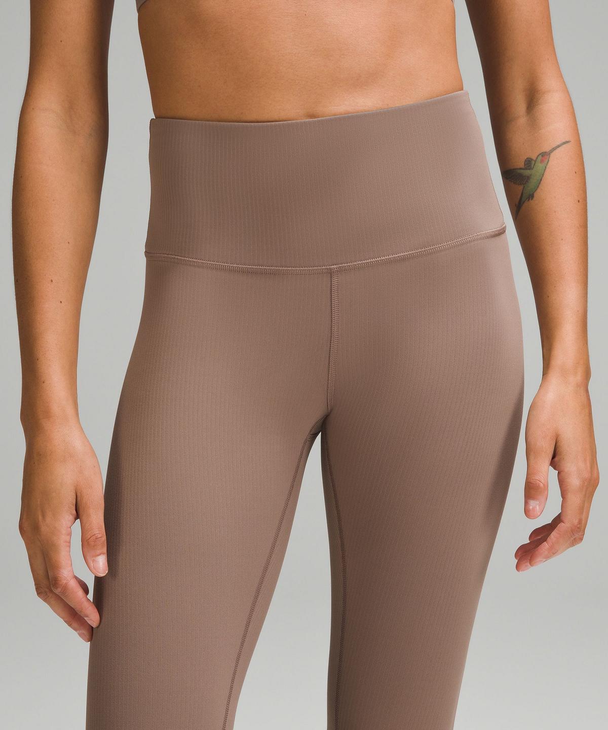 Brown Women Lululemon Wunder Train High-Rise Ribbed Tight 28" Pants | AU_LuLu47505