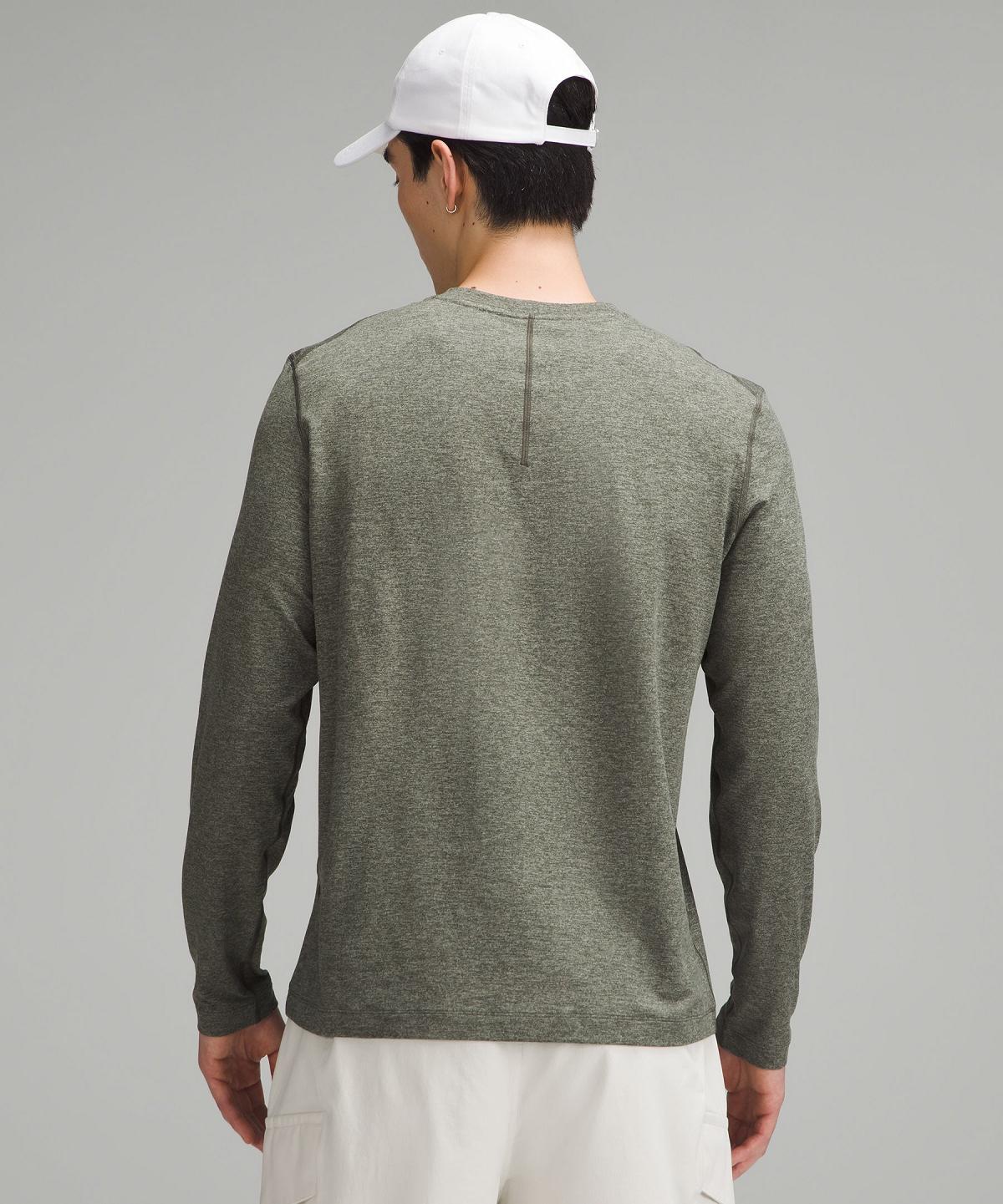 Brown / Green Men Lululemon Soft Jersey Long-Sleeve Shirts | AU_LuLu32686