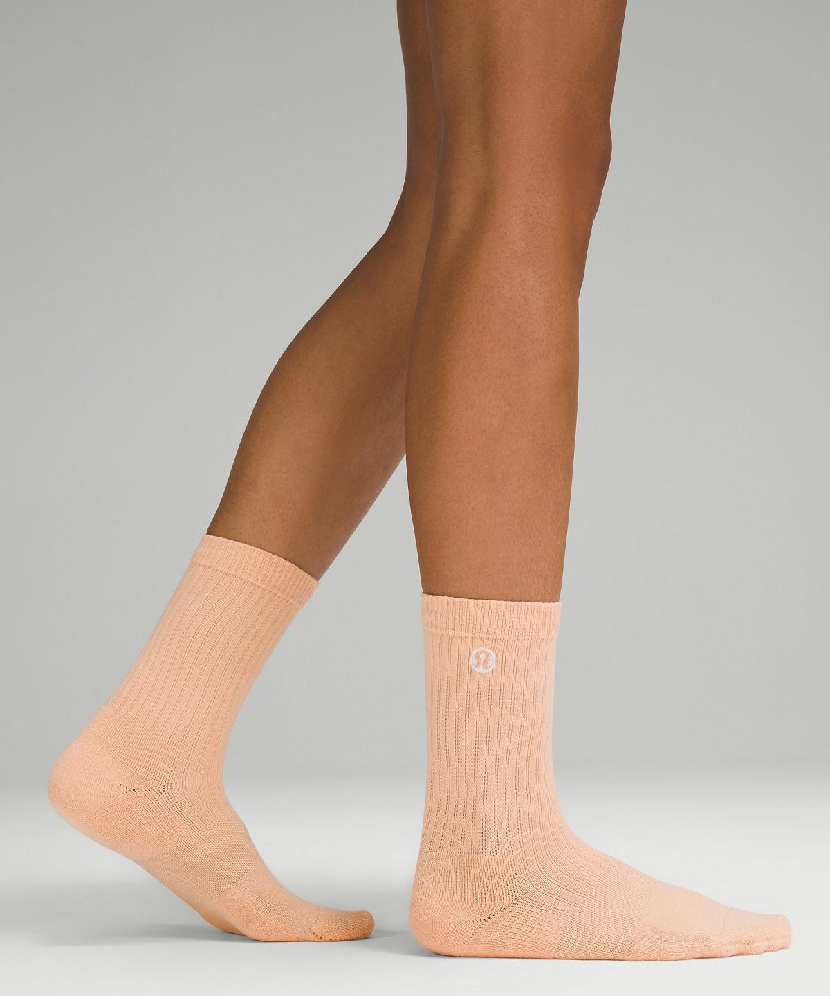 Coral Women Lululemon Daily Stride Ribbed Comfort Crew Socks | AU_LuLu72591