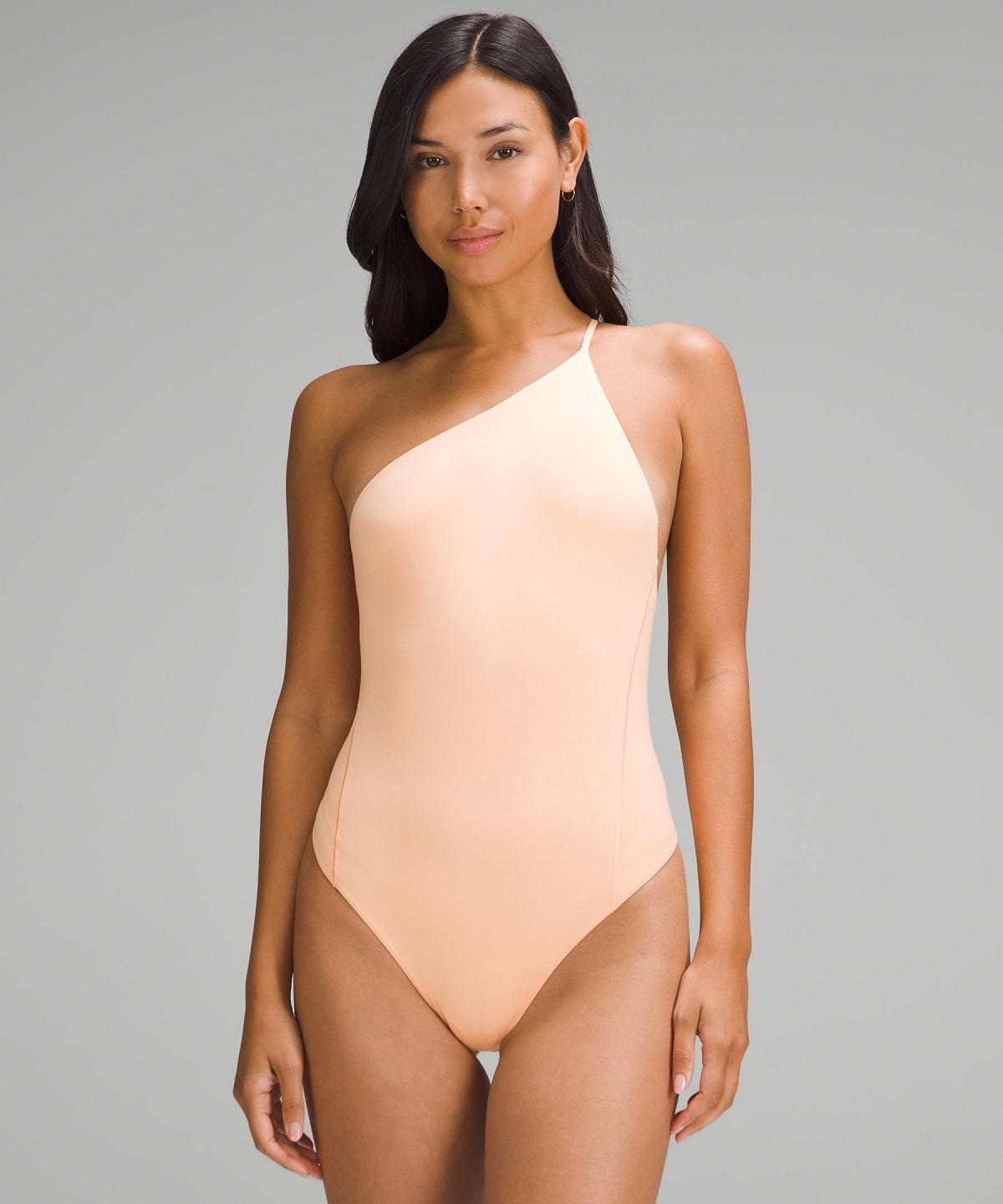 Coral Women Lululemon Wundermost Ultra-Soft Nulu One-Shoulder Spaghetti-Strap Bodysuit | AU_LuLu61621