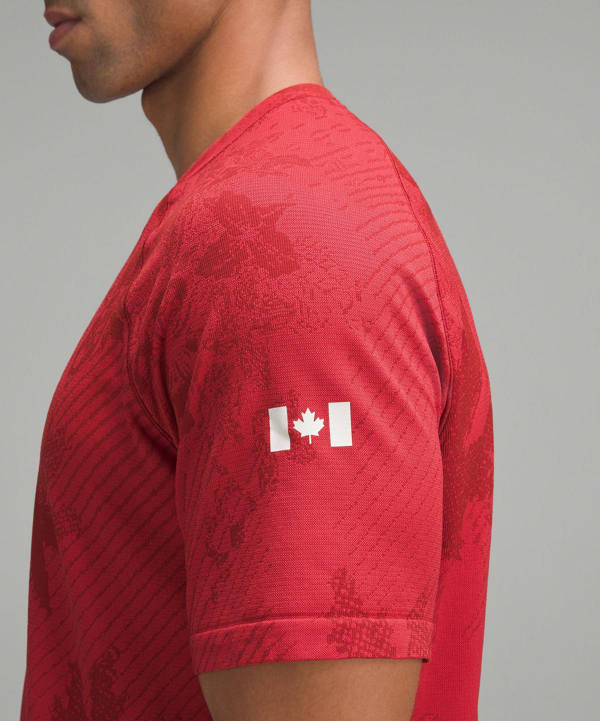 Dark Red Men Lululemon Team Canada Metal Vent Tech Short-Sleeve Shirts | AU_LuLu45831