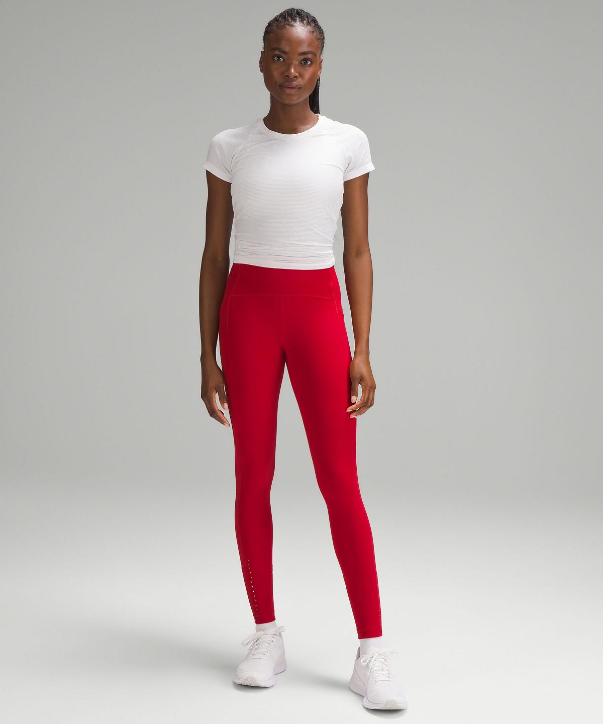 Dark Red Women Lululemon Swift Speed High-Rise Tight 28" Leggings | AU_LuLu46899