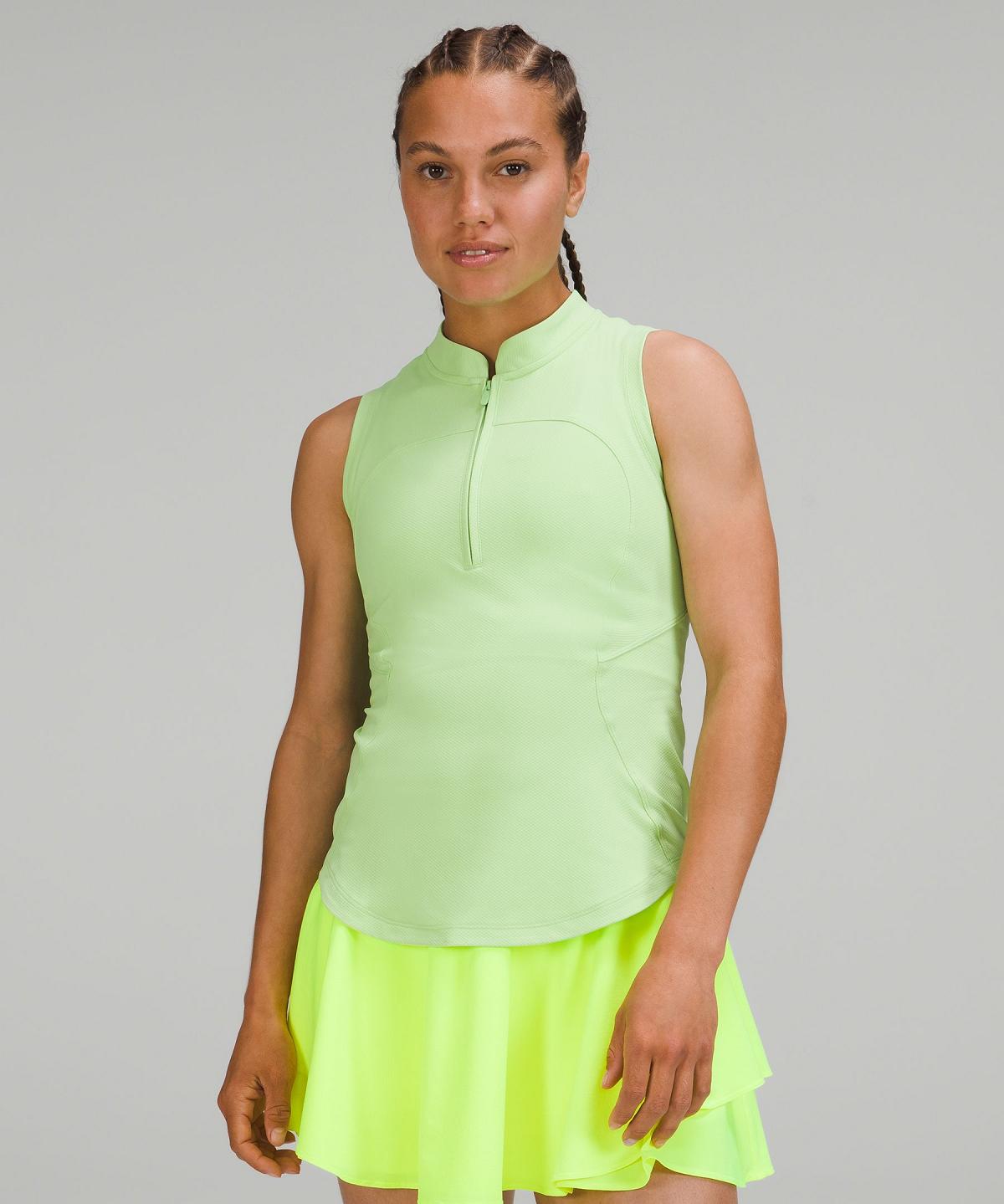 Green Light Women Lululemon Front-Zip Mockneck Tennis Tank Top | AU_LuLu21321