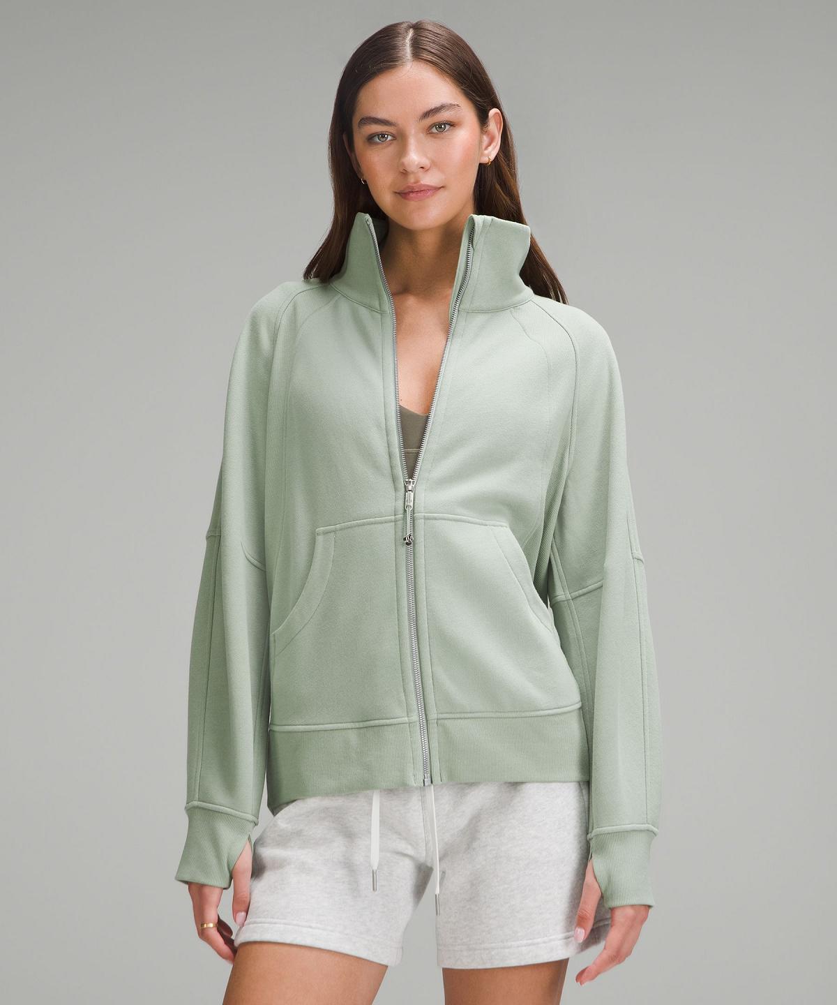 Green Women Lululemon Scuba Oversized Funnel-Neck Full Zip Hoodies & Sweatshirts | AU_LuLu95393