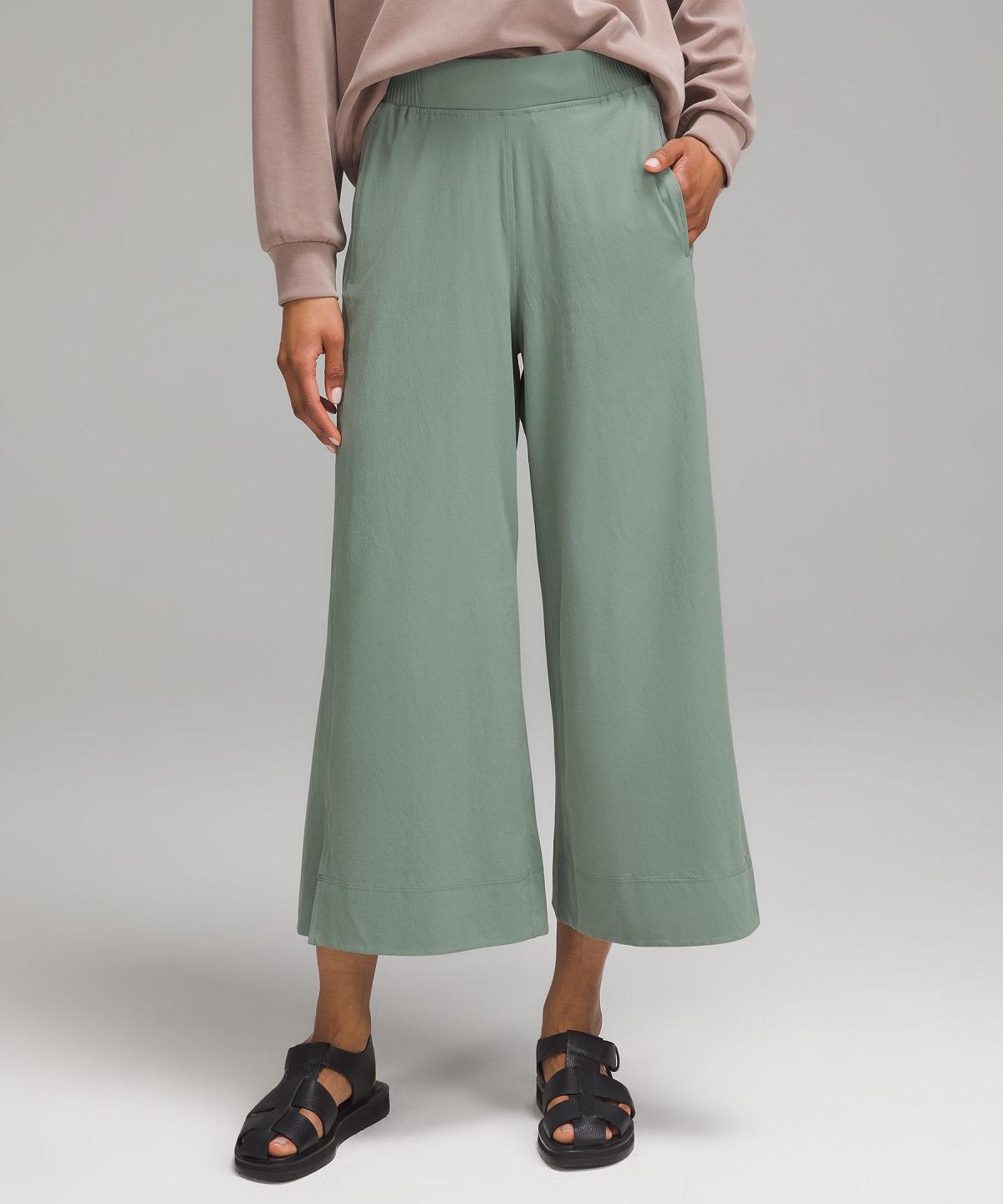 Green Women Lululemon Stretch Woven Wide-Leg High-Rise Cropped Pants | AU_LuLu17319