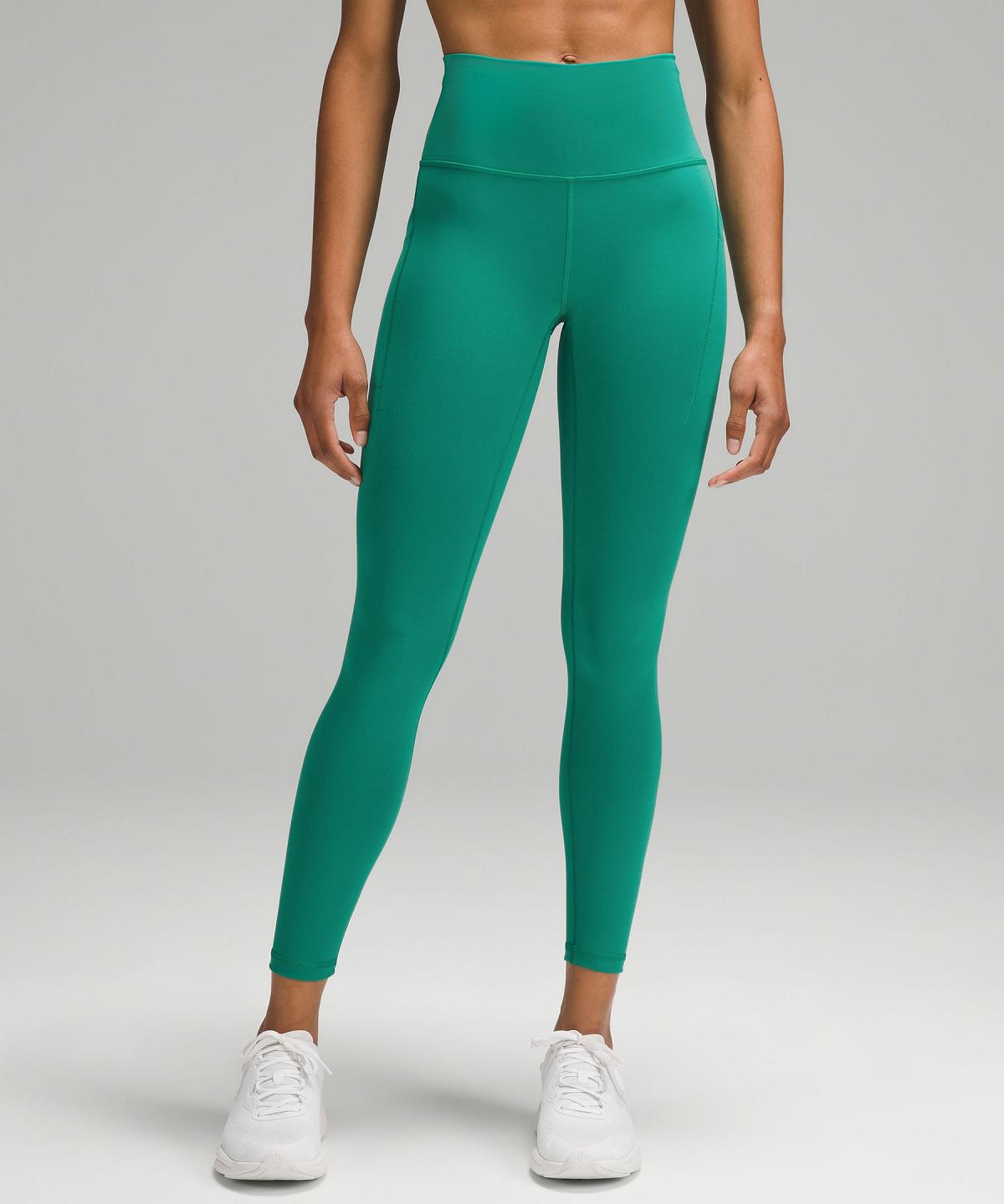 Green Women Lululemon Wunder Train High-Rise Tight with Pockets 25" Leggings | AU_LuLu86044