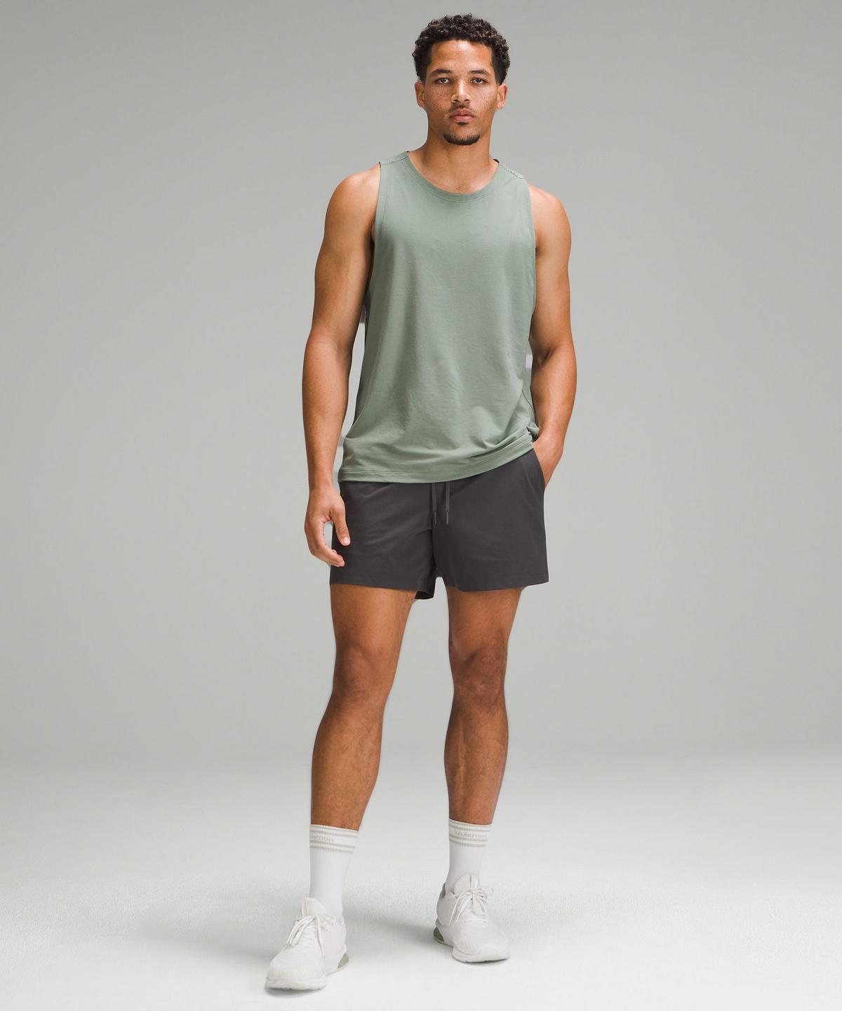 Grey Green Men Lululemon Zeroed In Tank Shirts | AU_LuLu99840