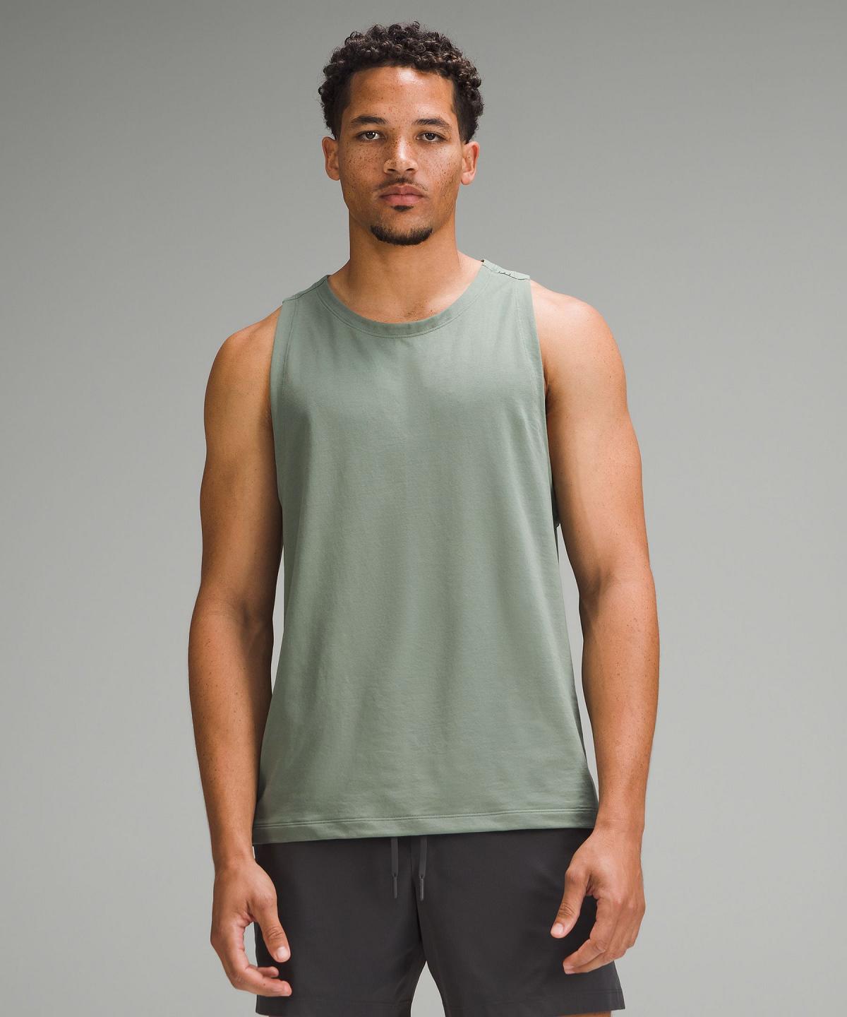 Grey Green Men Lululemon Zeroed In Tank Shirts | AU_LuLu99840