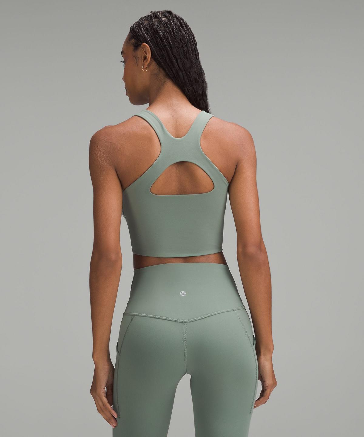 Grey Green Women Lululemon Bend This Scoop and Cross Sports Bra | AU_LuLu59629