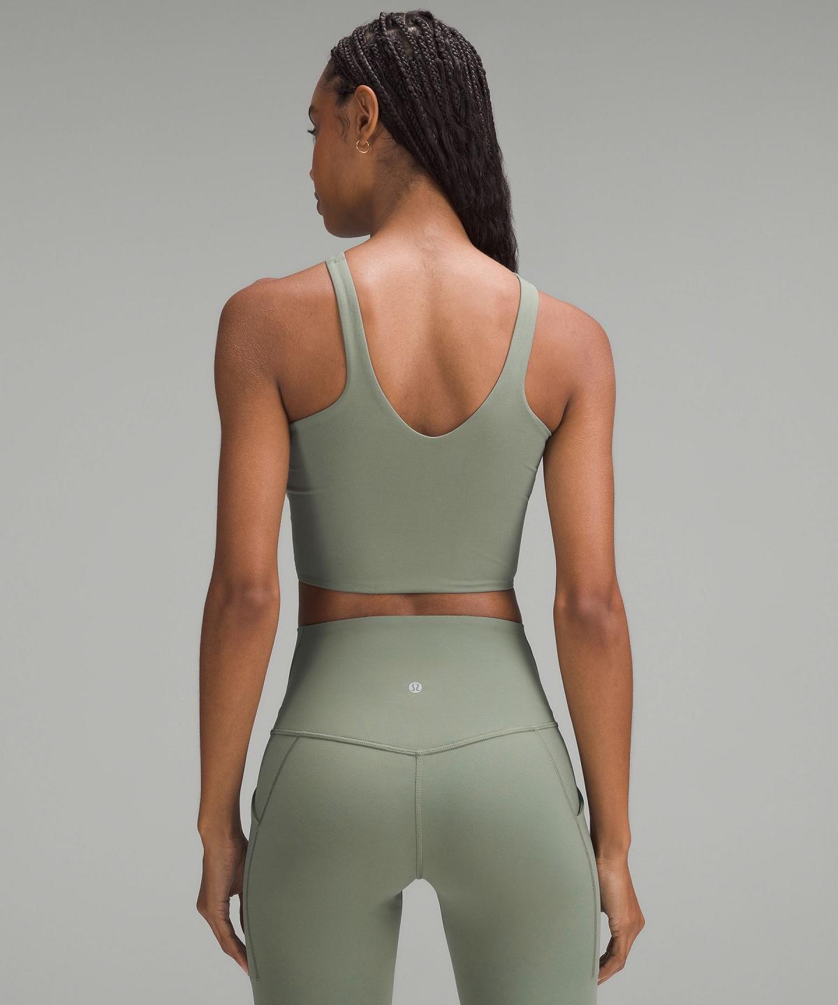 Grey Green Women Lululemon Bend This V and Racer Sports Bra | AU_LuLu91777