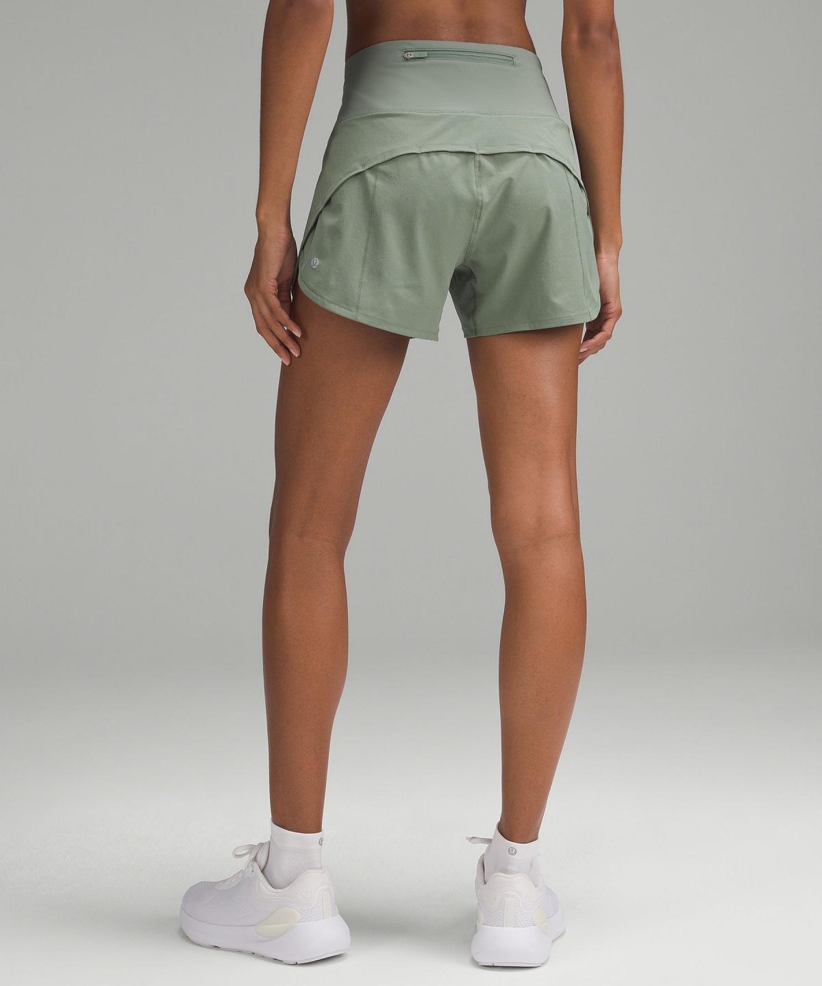 Grey Green Women Lululemon Speed Up High-Rise Lined 4" Shorts | AU_LuLu72539